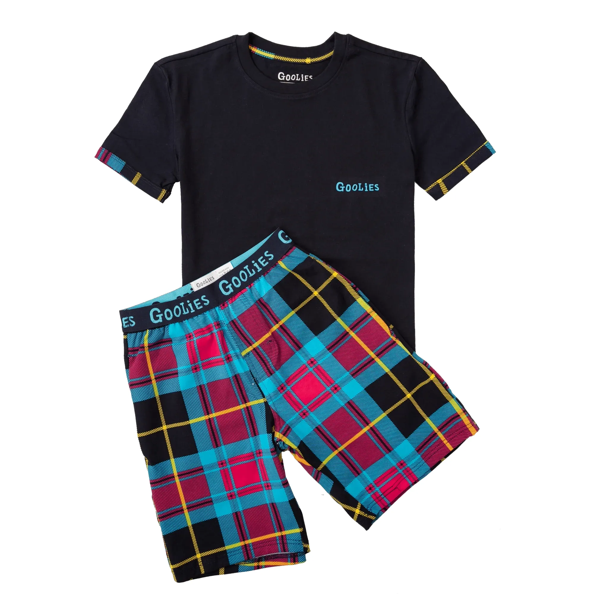 Tartan - Kids Short Pyjamas Set (T-Shirt & Shorts)