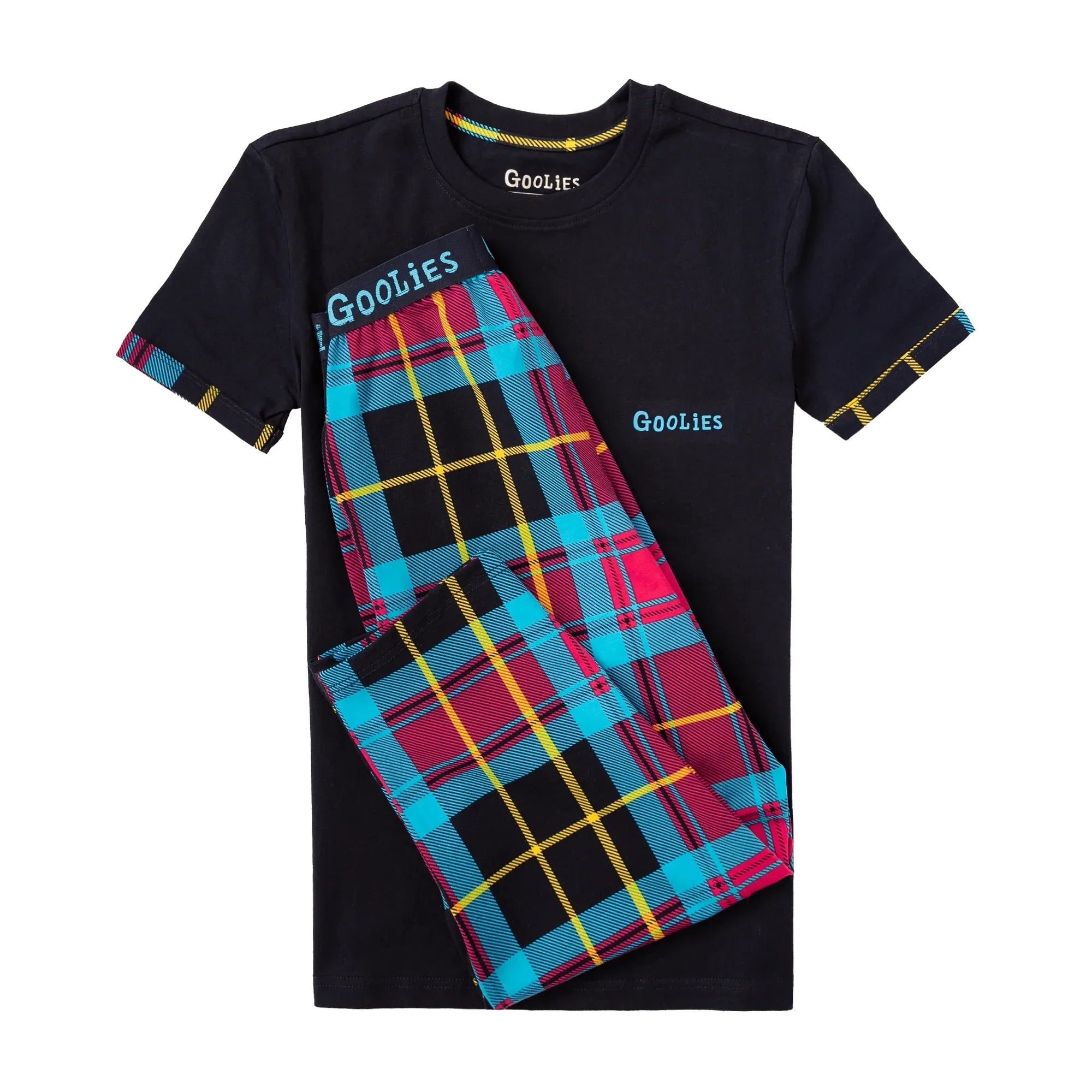 Tartan - Kids Long Pyjamas Set (T-Shirt & Trousers)