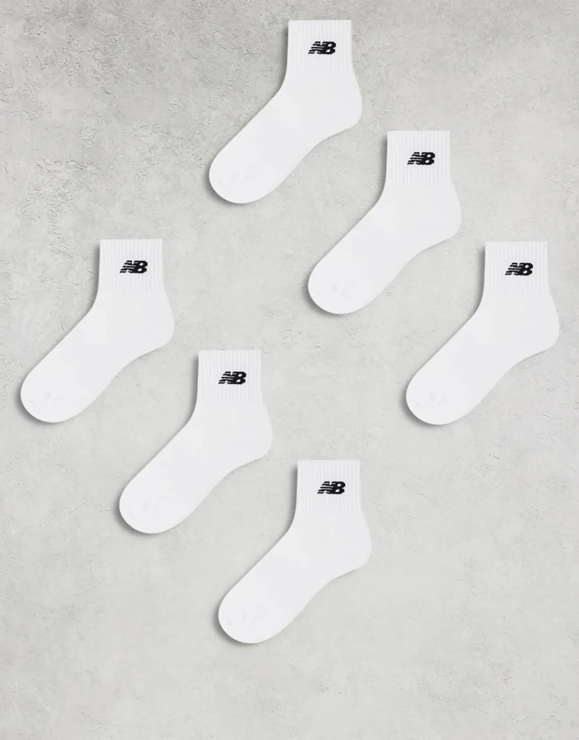New Balance Logo 6 Pack Ankle Socks In White