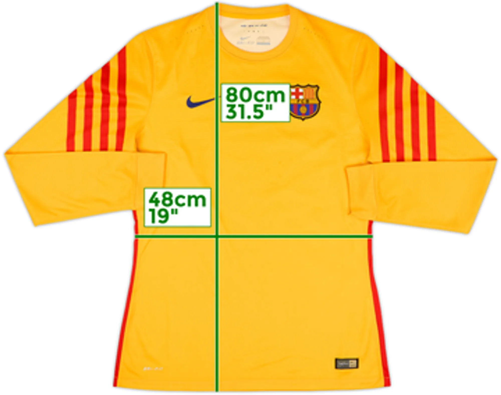 Nike Barcelona Mens LS Goalkeeper Player Issue Home Shirt 2015/16