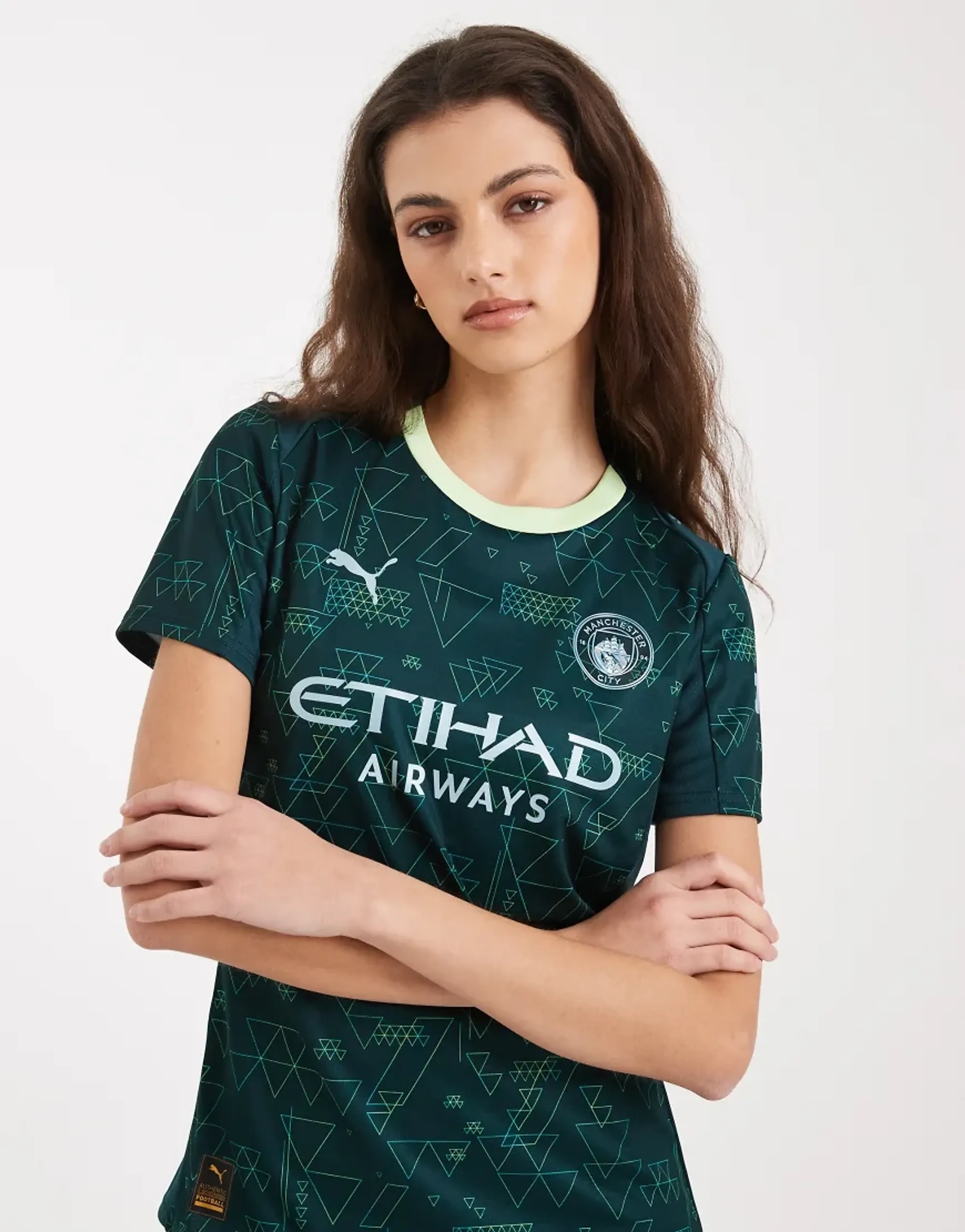 PUMA Manchester City 25/26 Fourth Jersey Women, Green Terrain, size Large