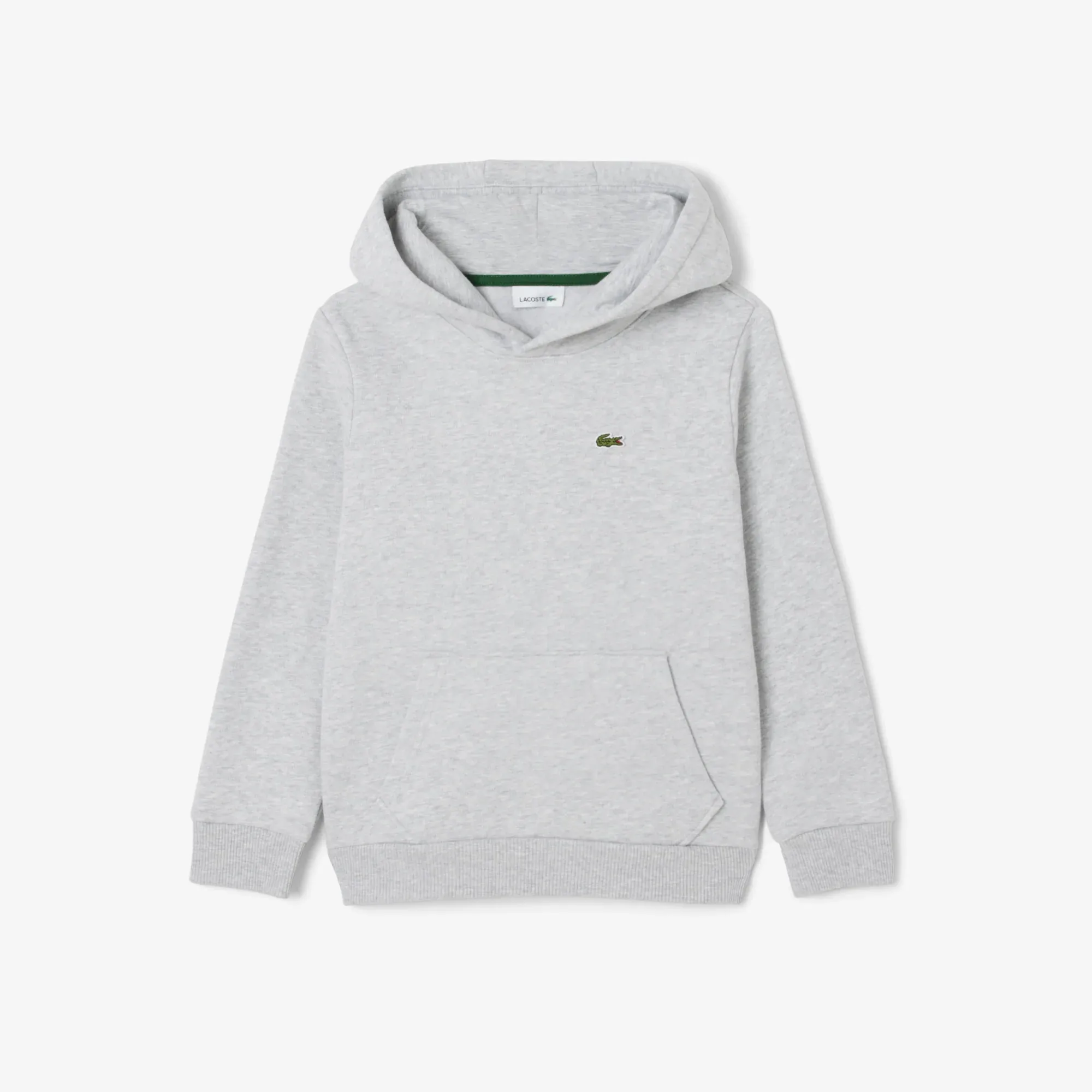 Lacoste Unisex Kangaroo Pocket Fleece Hoodie - Light Heathered Grey