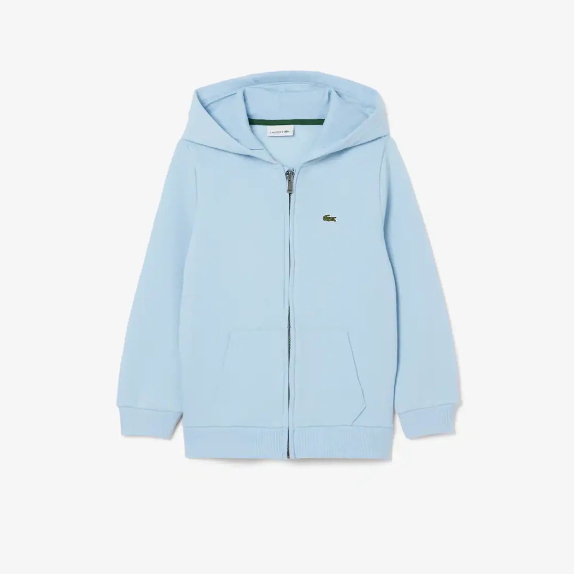 Lacoste Unisex Fleece Zip-Up Hoodie - Pale Blue