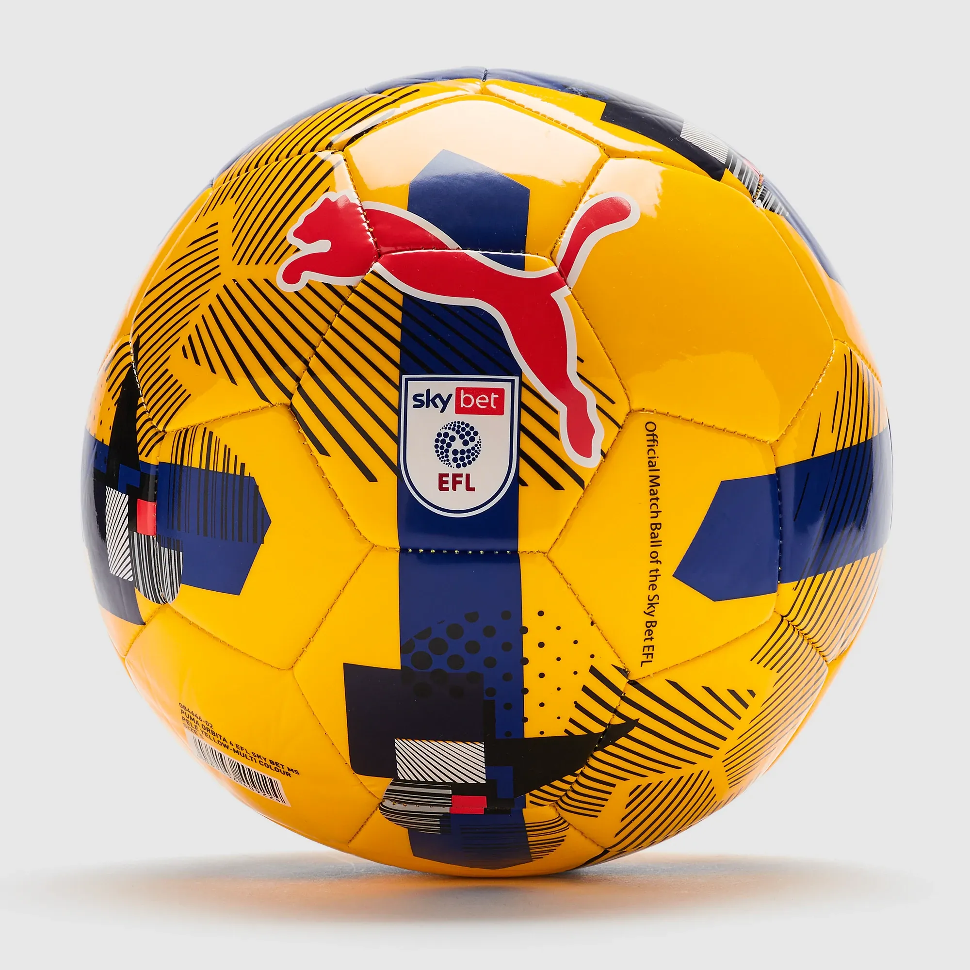 PUMA Orbita 6 Efl Sky Bet Football, Pelé Yellow/Multi Colour, size 3