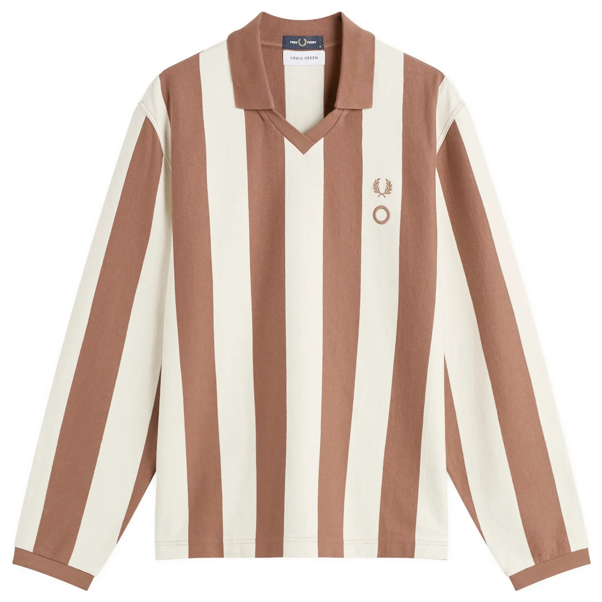 Fred Perry Men's x Craig Green Heavy Weight Long Sleeve Polo Shirt Uniform Brown