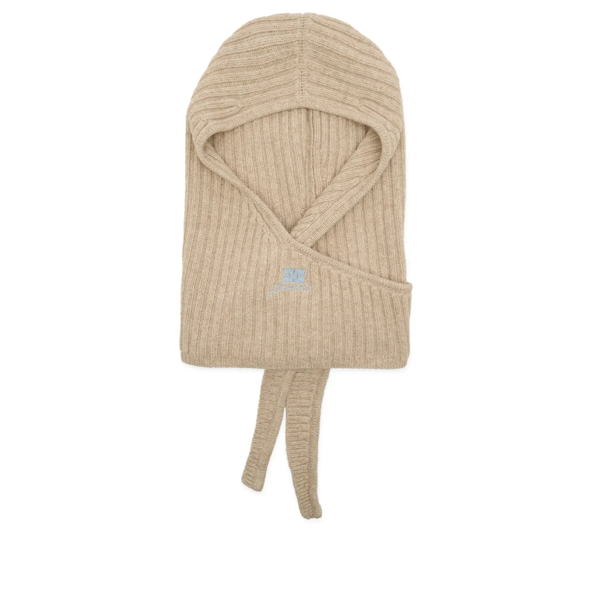 GANNI Women's Core Future Wool Knit Balaclava Sand