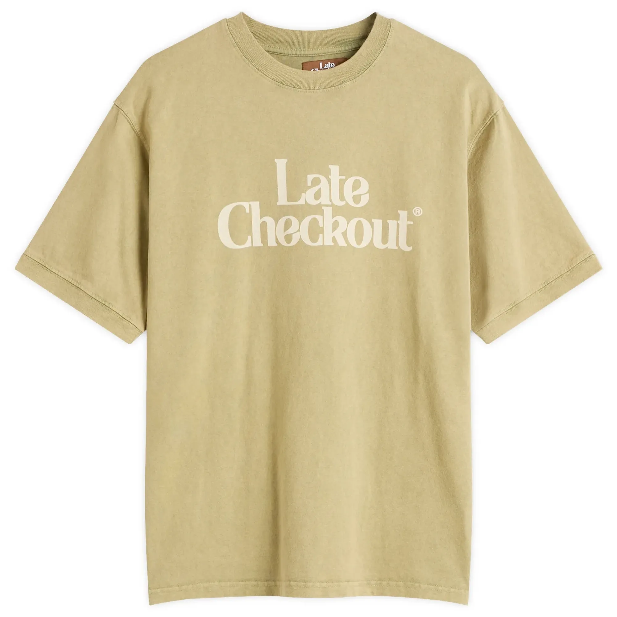 Late Checkout Men's Green Logo Vintage Ringer Tee