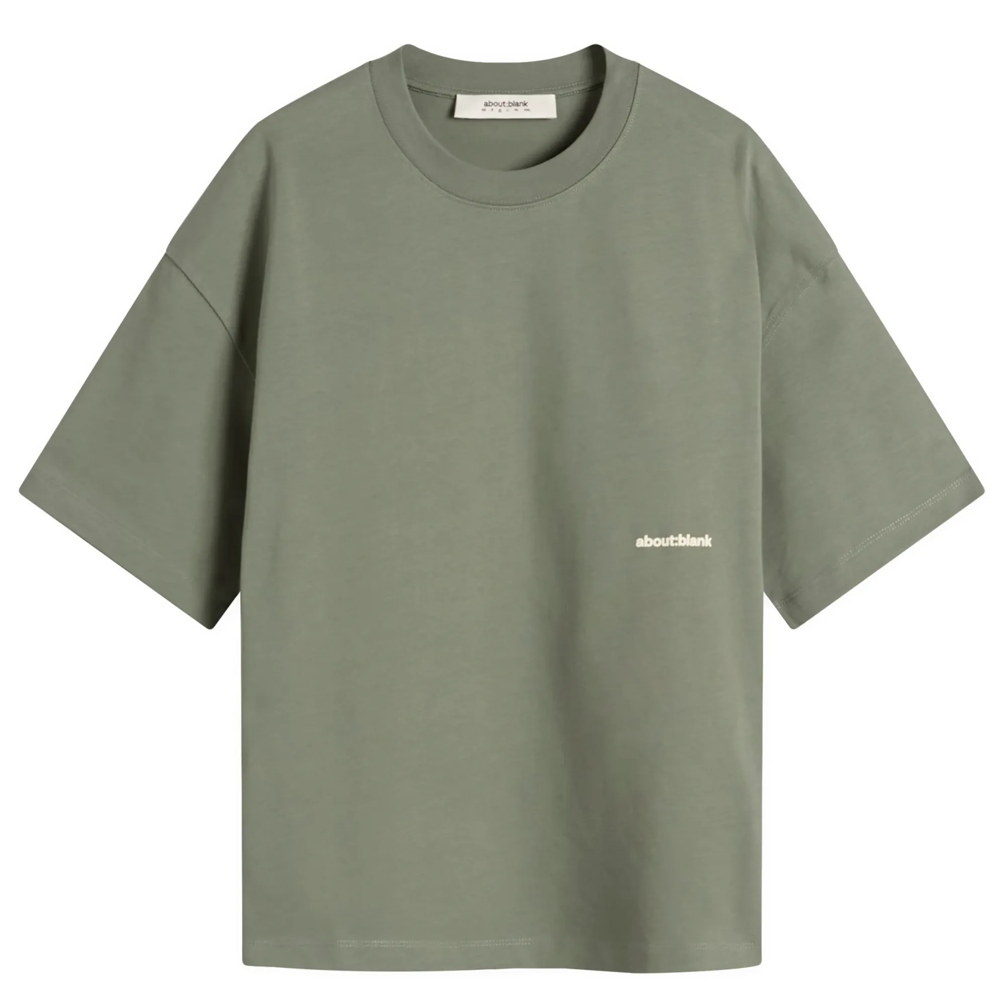 about:blank Men's Box Logo T-Shirt Sage/Ecru