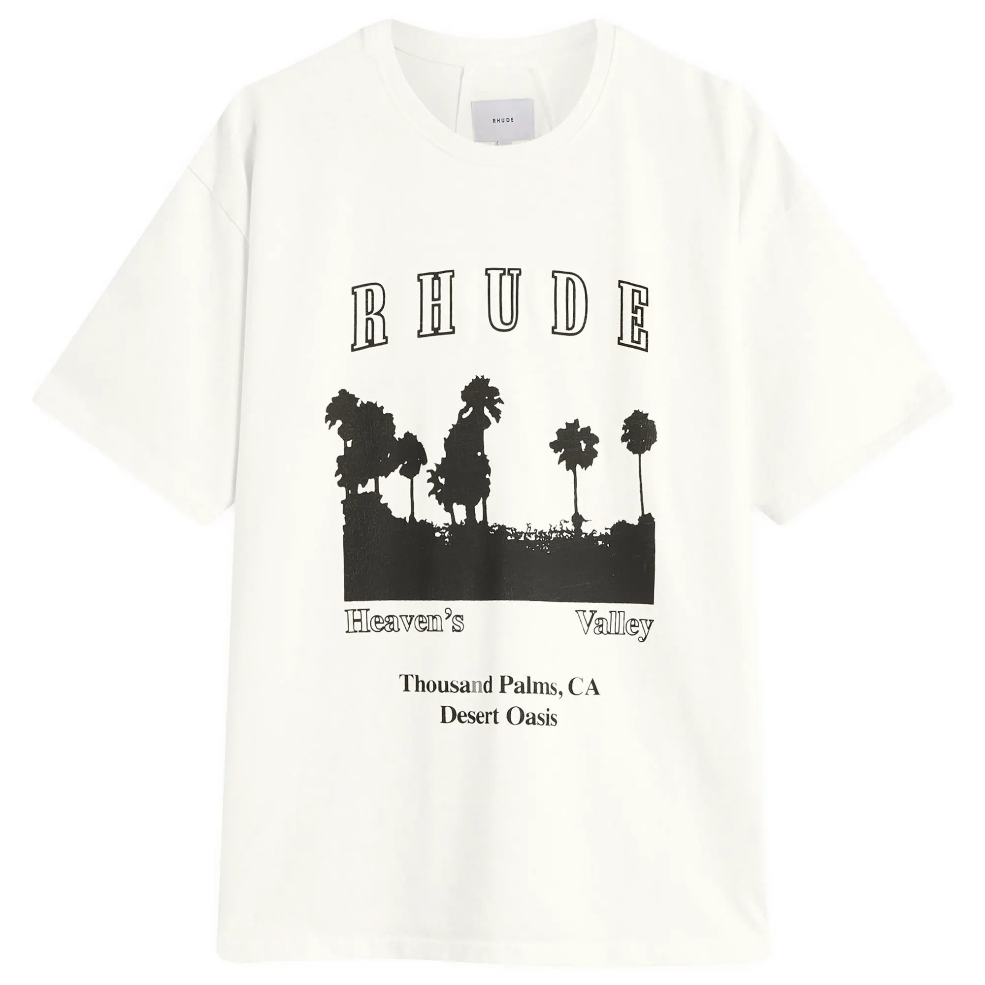 Rhude Men's Thousand Palms T-Shirt Vintage White / Black