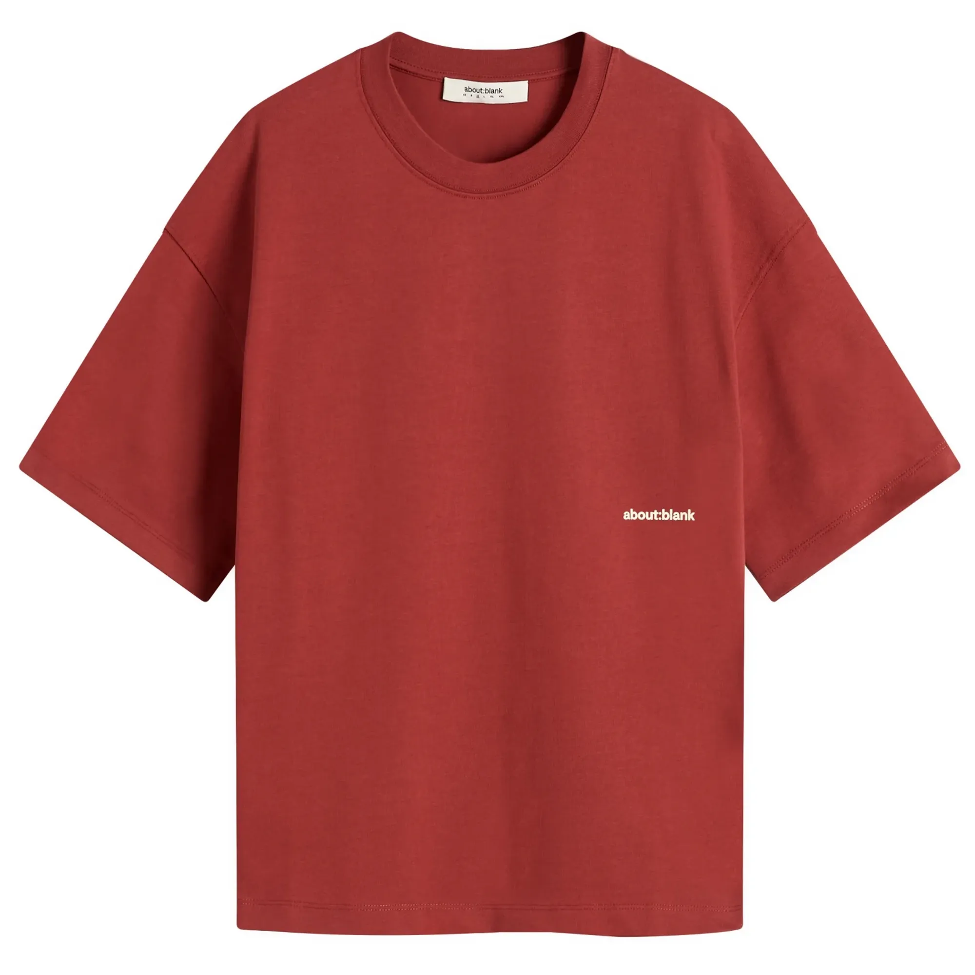 about:blank Men's Box Logo T-Shirt Wine/Ecru