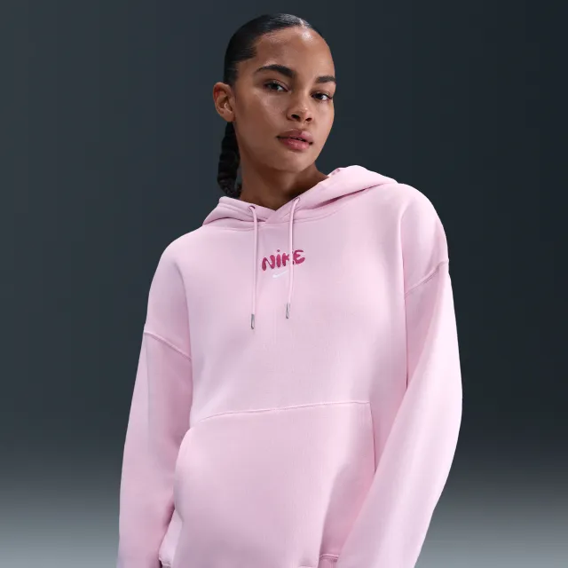 Nike Phoenix Fleece Women's Oversized Pullover Hoodie - Pink