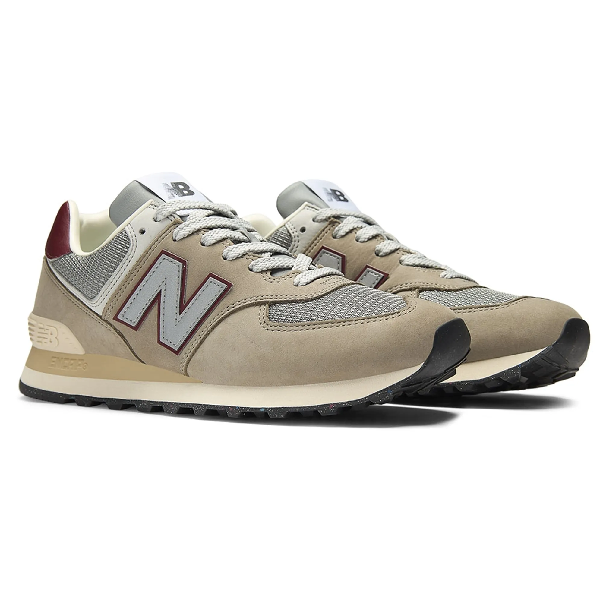 New Balance Unisex 574 in Brown/Red Suede/Mesh