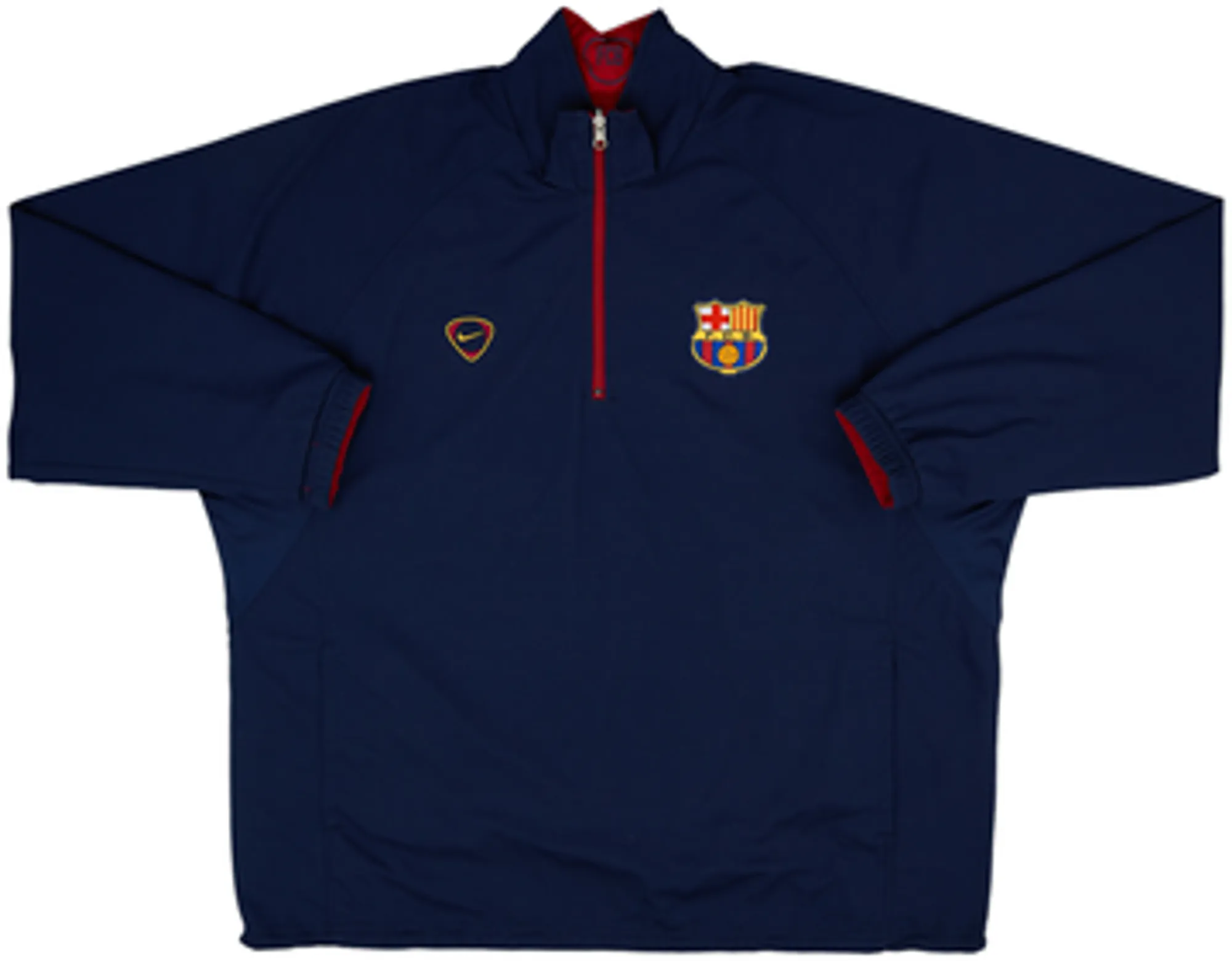 2000-02 Barcelona Nike Reversible 1/4 Zip Drill Top - 6/10 - (3XL)