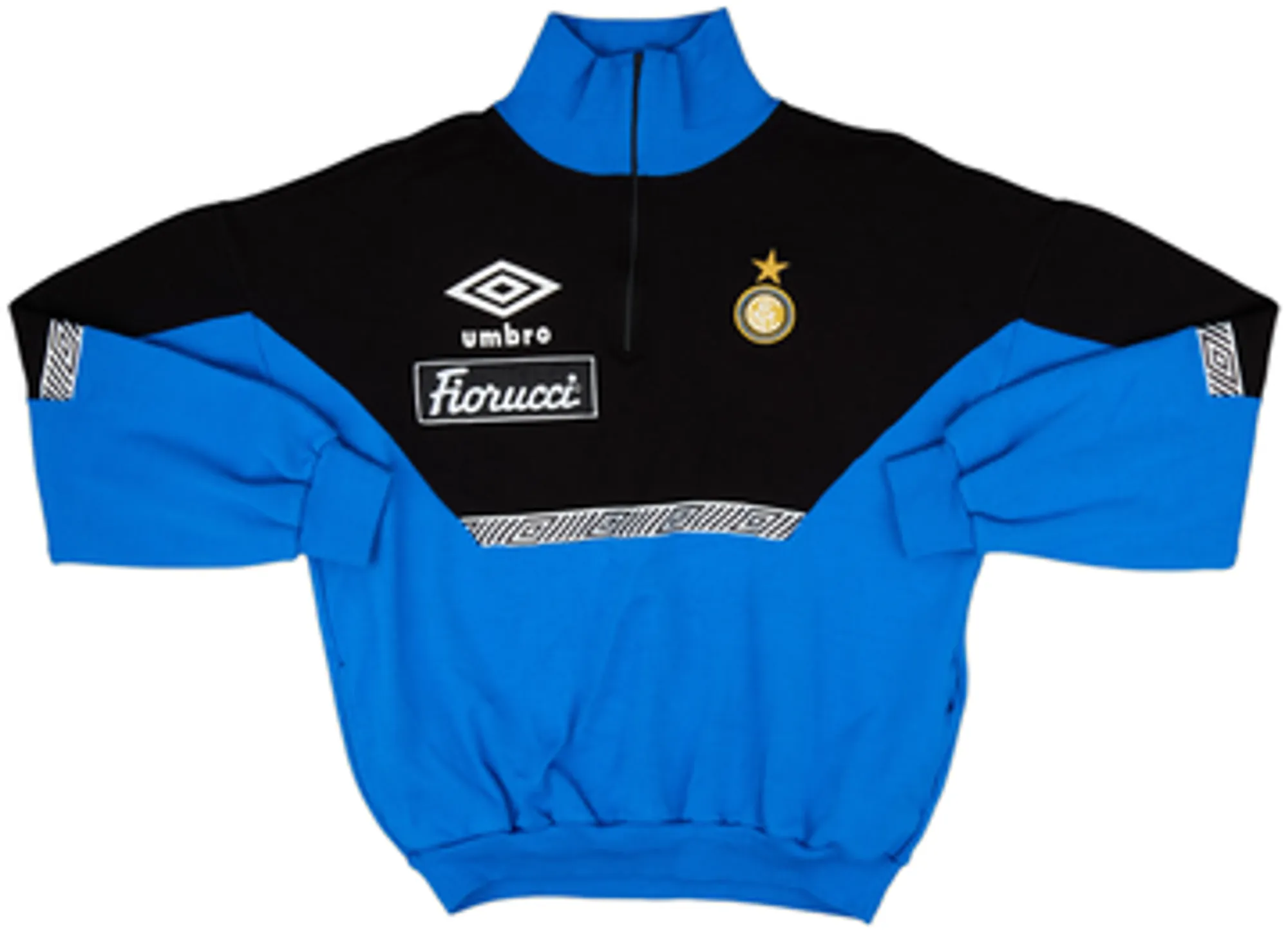 1991-92 Inter Milan Umbro 1/4 Zip Sweat Top - 8/10 - (XL)