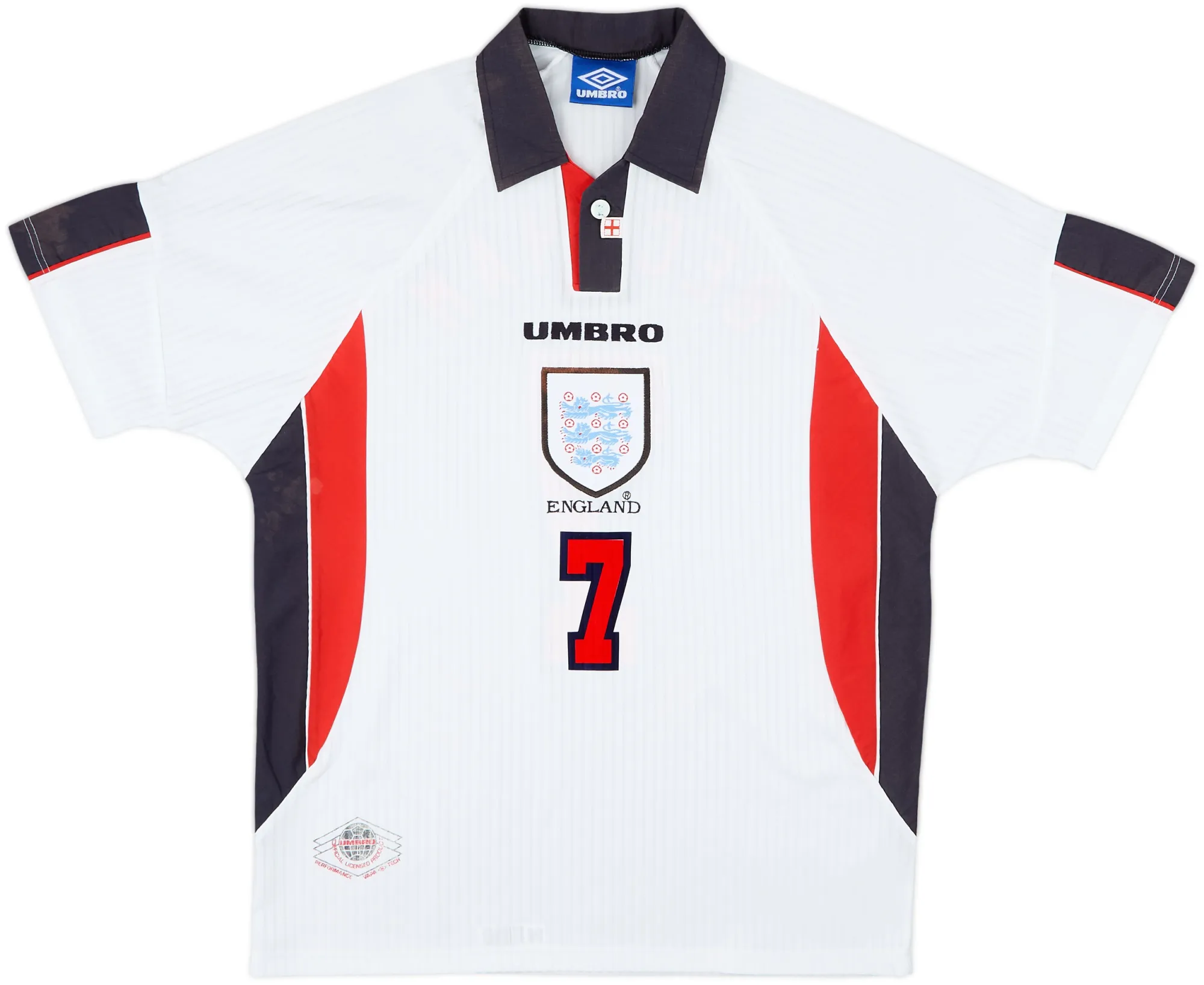 【正規品】UMBRO England 1997 SEAMAN 1 1997-98 England GK Shirt Seaman #1 - 8/10 - (L.Boys)