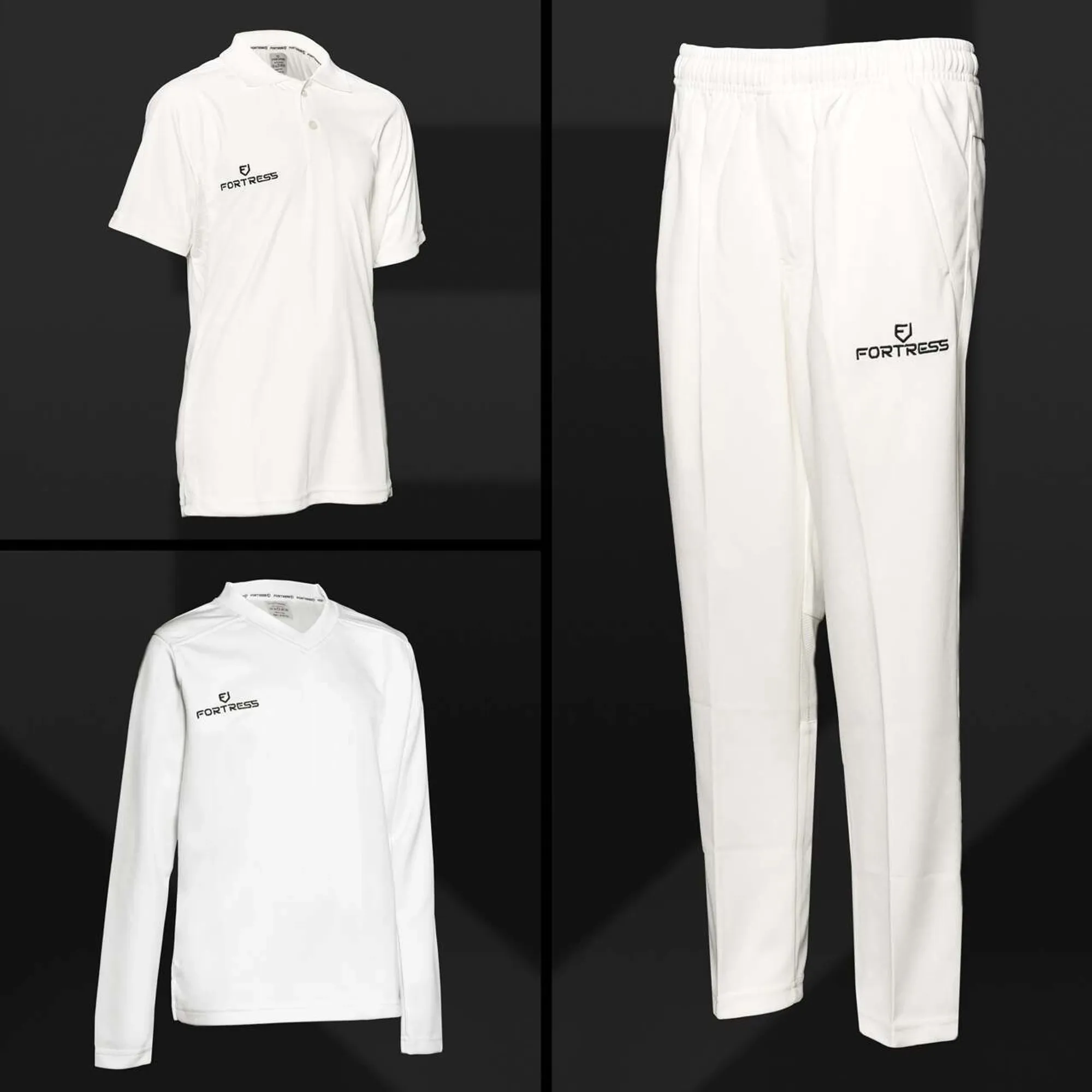 FORTRESS Kids Cricket Whites [Shirts/Sweaters/Trousers]