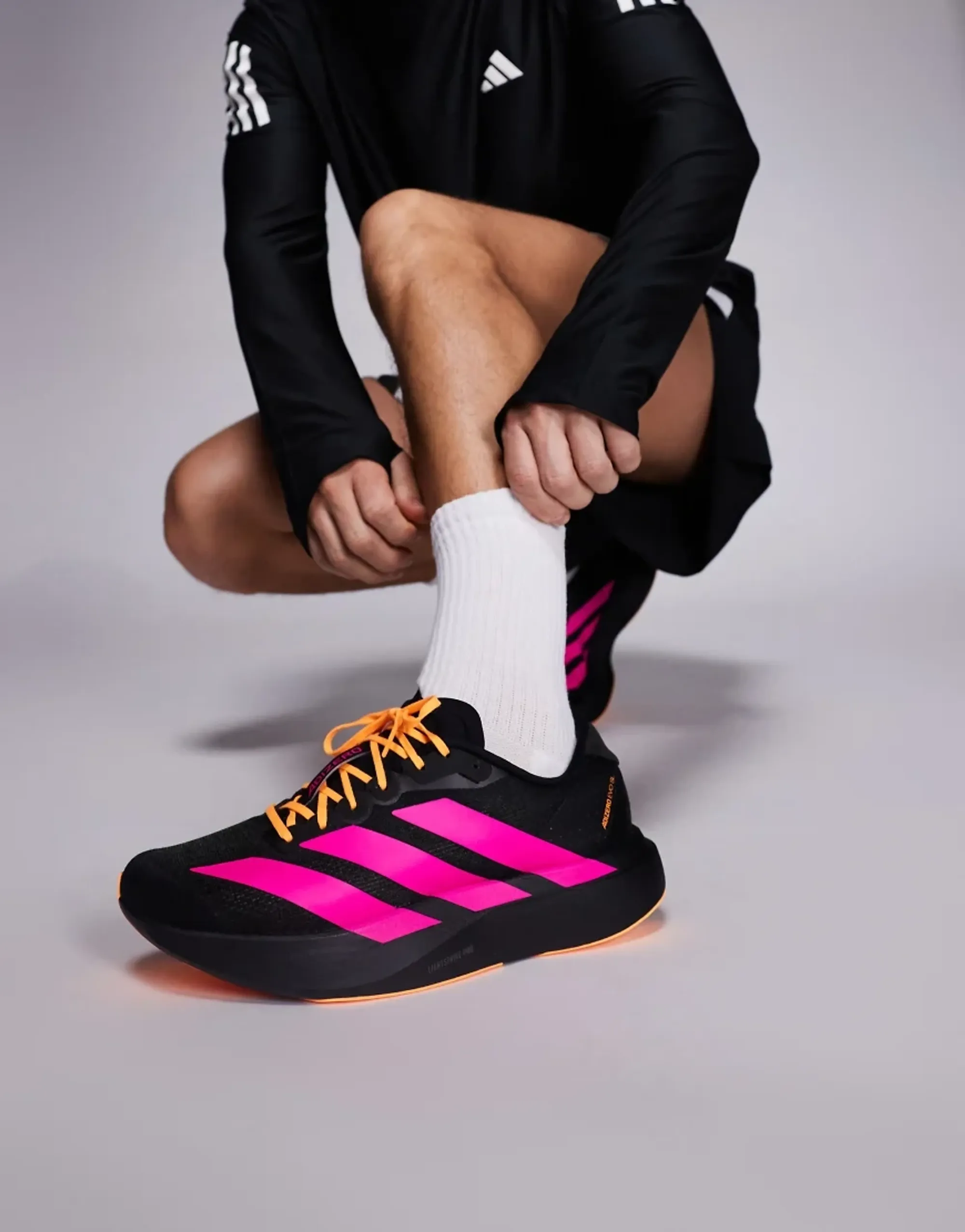 Sneakers Adidas Adizero Evo Sl M Core Black/ Shock Pink/ Flash Orange Eur 41 1/3