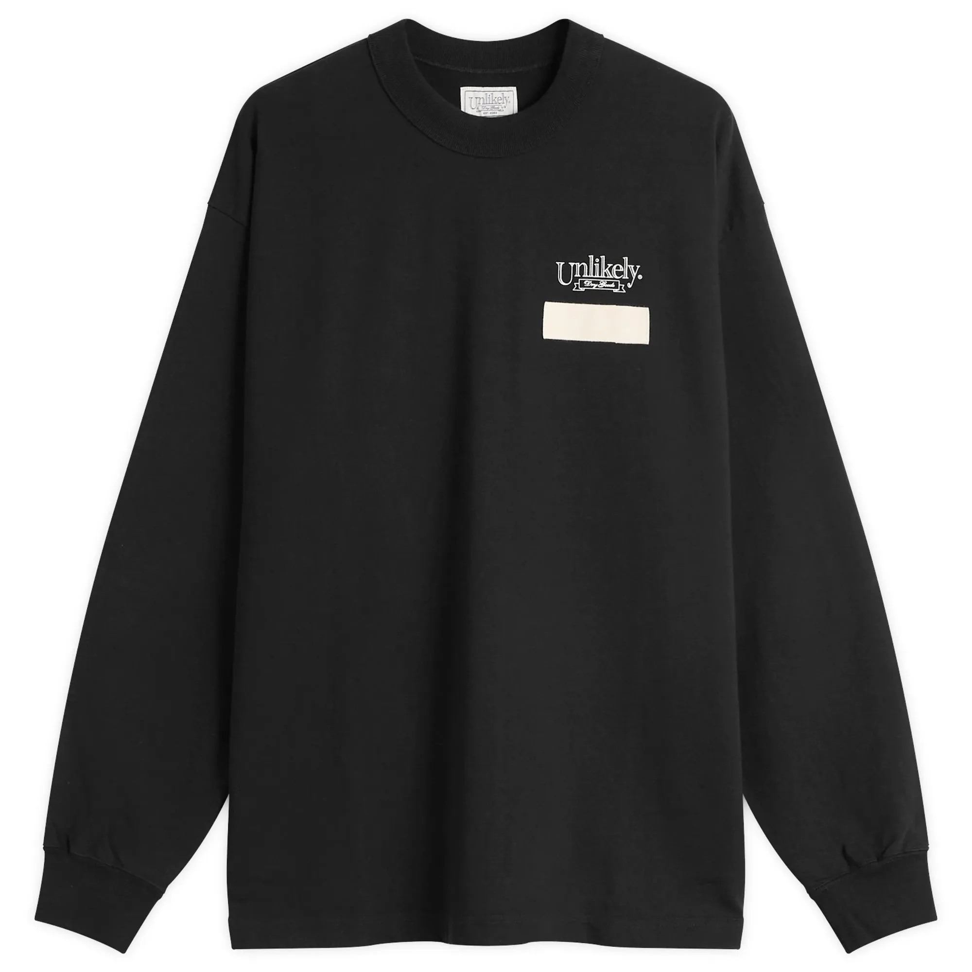 Unlikely Dry Goods Men's Team Logo Long Sleeve T-Shirt Black