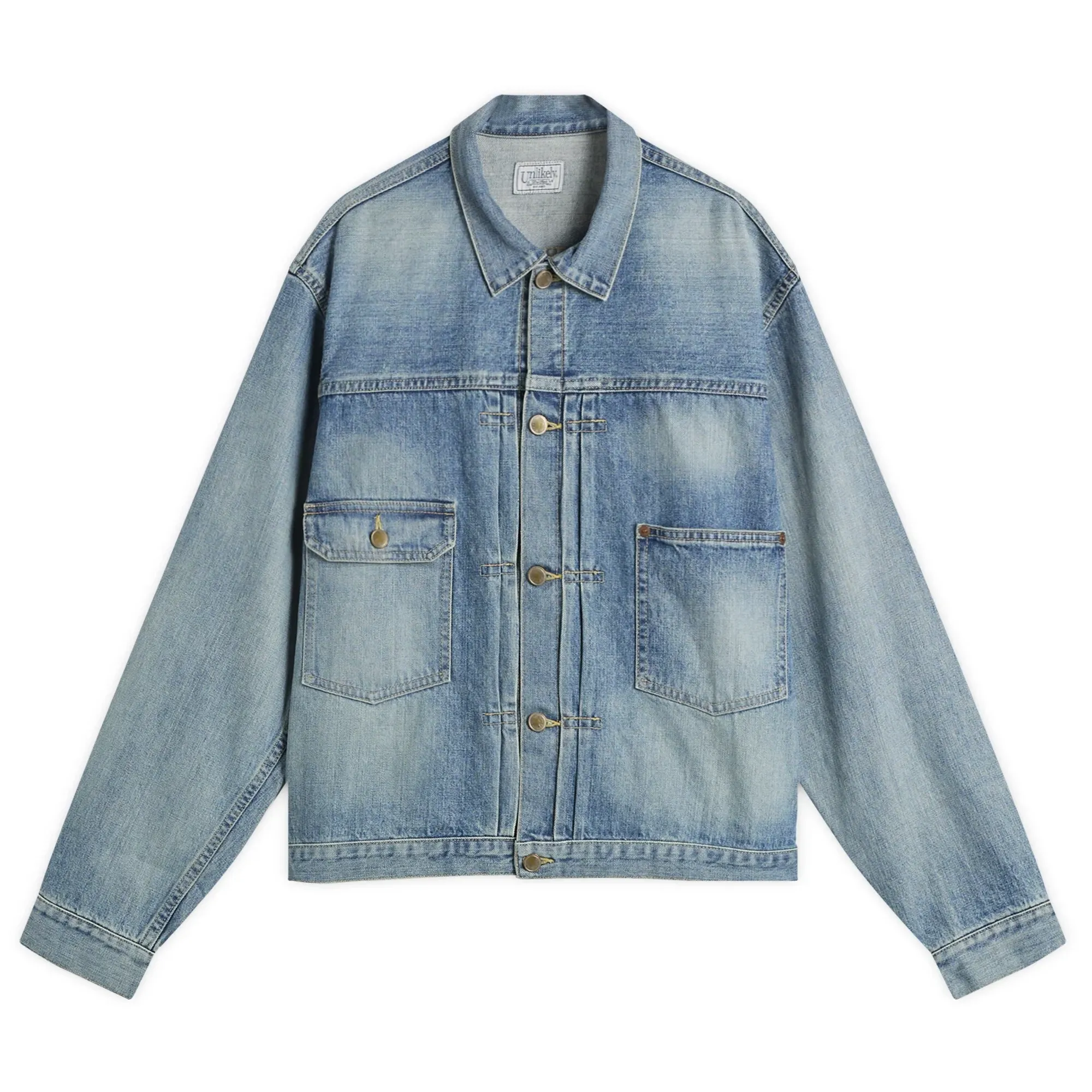 Unlikely Dry Goods Men's Time Travel Trucker Jacket Vintage Indigo 1977 Wash