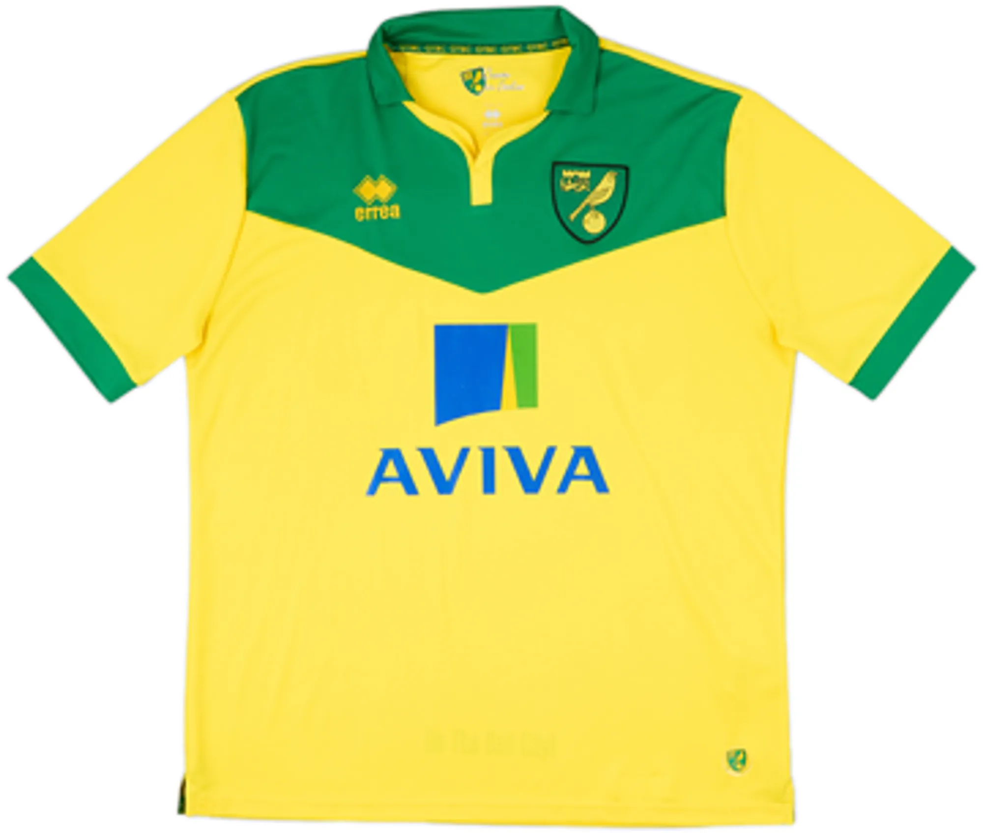Errea Norwich City Mens SS Home Shirt 2014/15