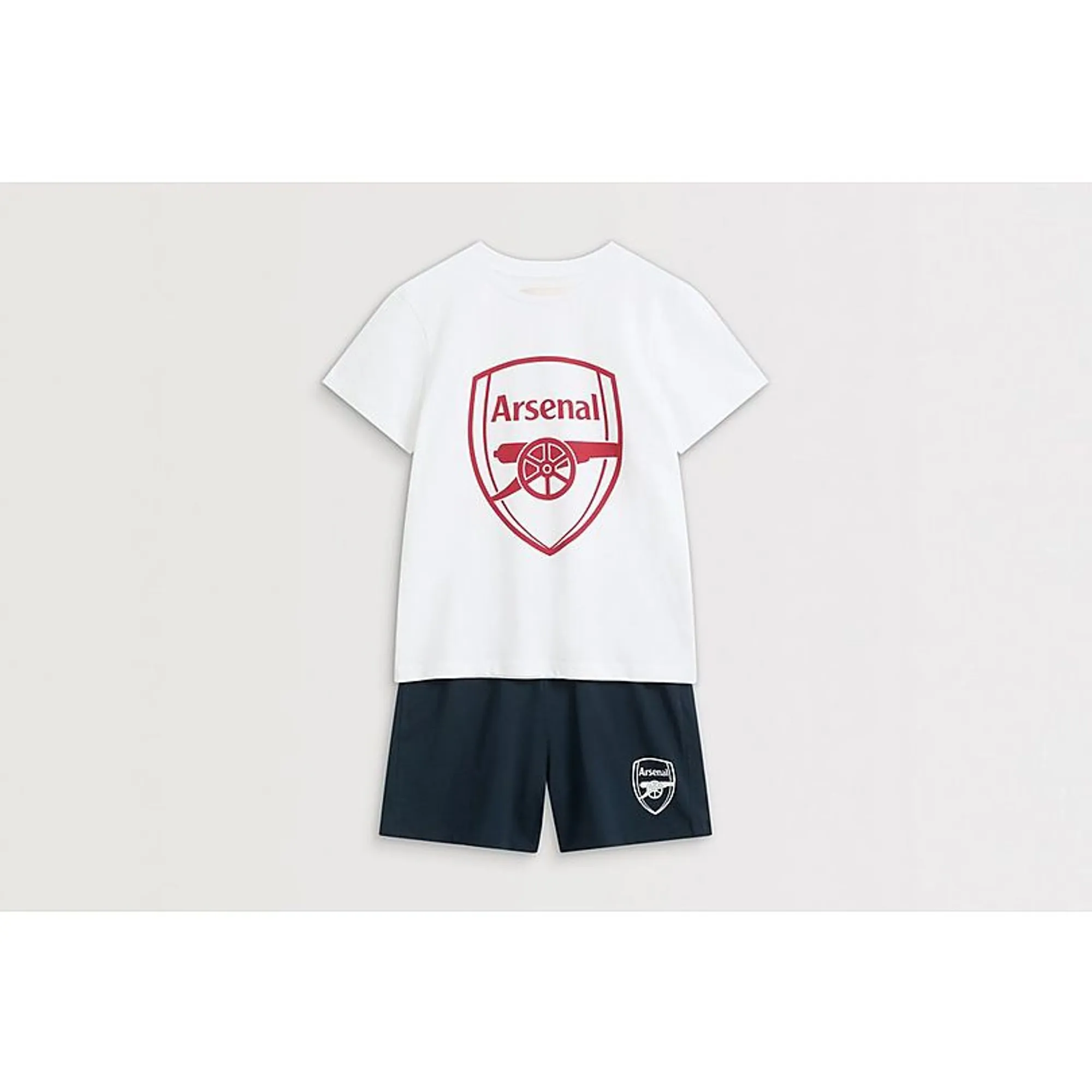 Arsenal Essentials Kids Navy Crest Pyjama Short Set, Blue