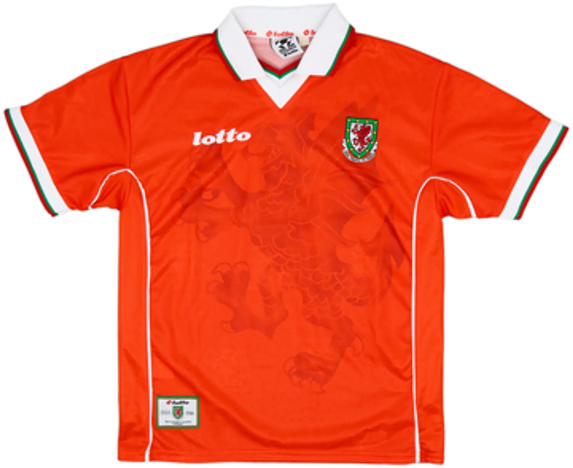 Lotto Wales Boys SS Home Shirt 1998