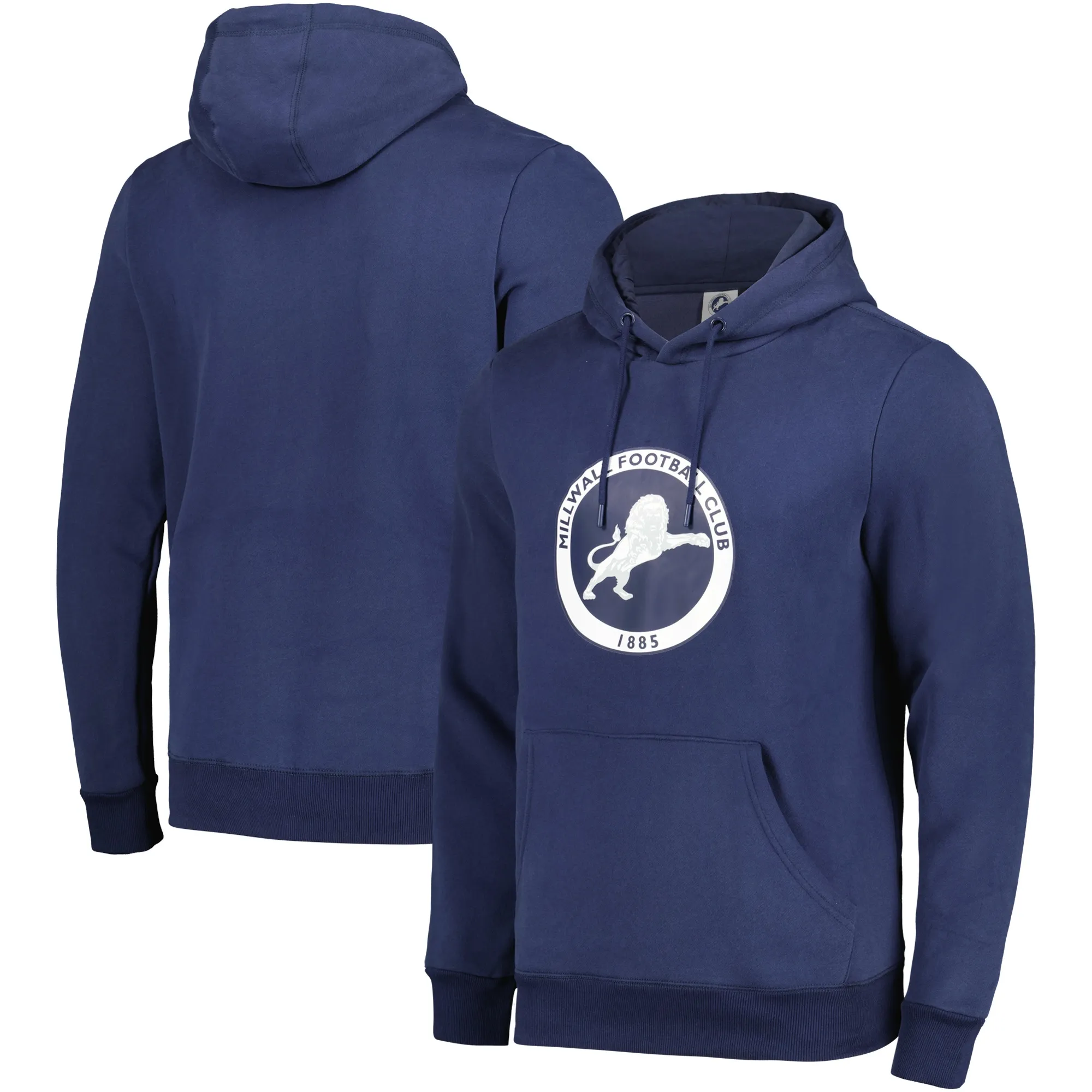 Millwall Crest Essentials Core OH Hoody Large Logo - Navy - Mens
