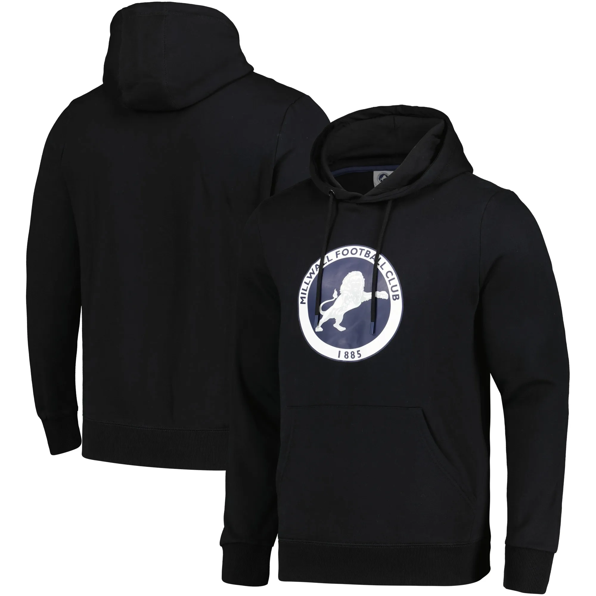 Millwall Crest Essentials Core OH Hoody Large Logo - Black - Mens