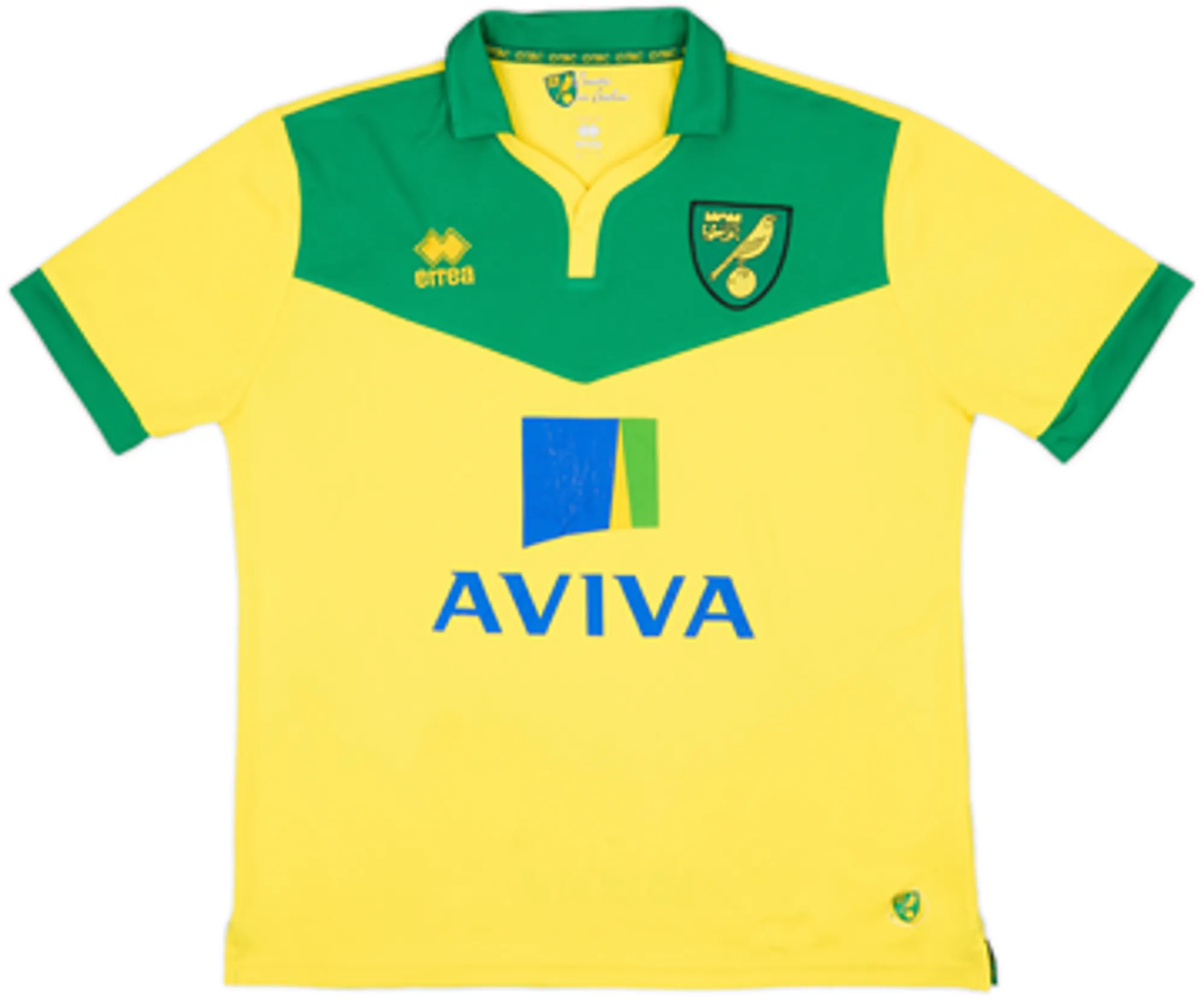 Errea Norwich City Mens SS Home Shirt 2014/15