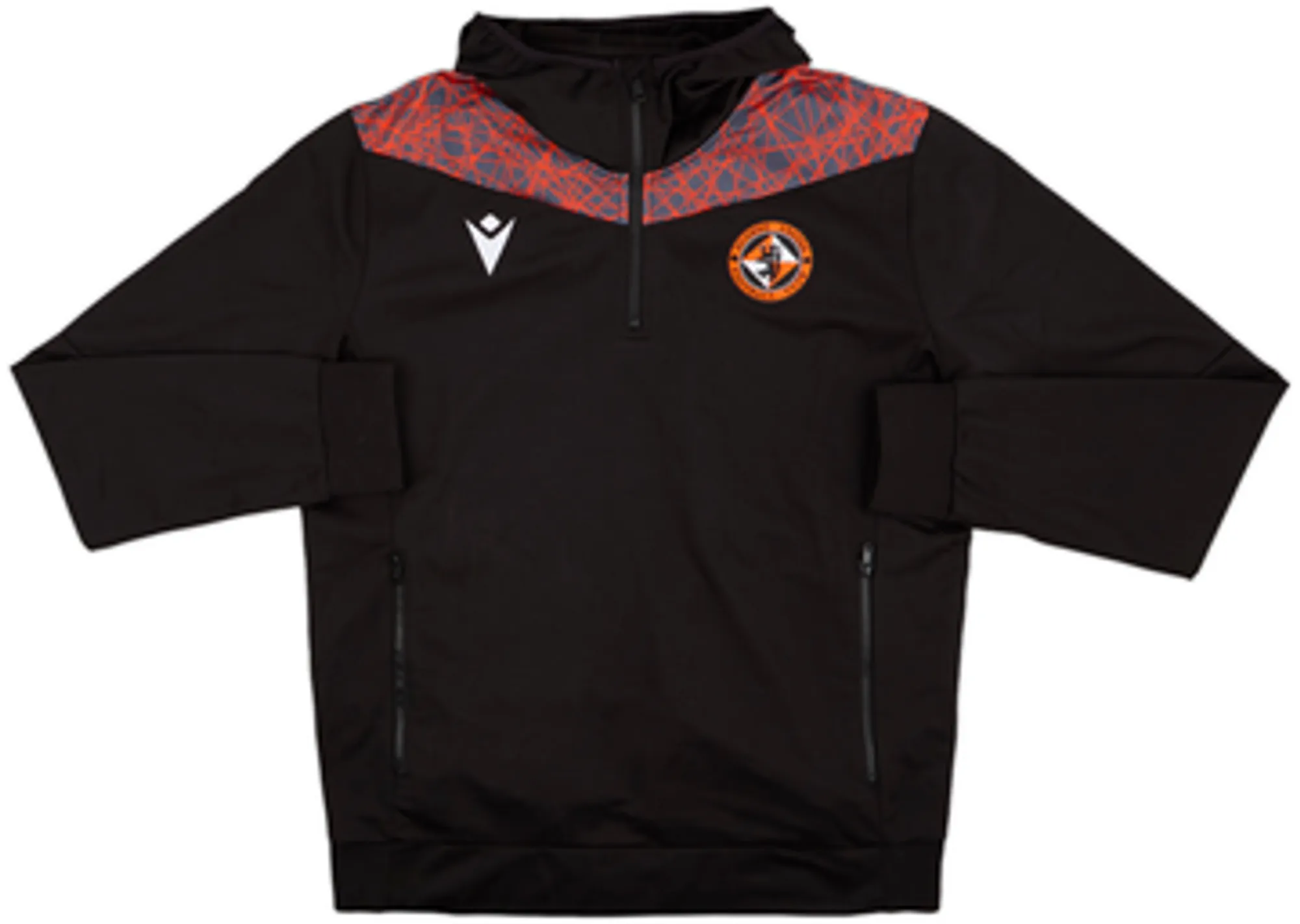 2020-21 Dundee United Macron Hooded 1/4 Zip Training Top - 8/10 - (L)