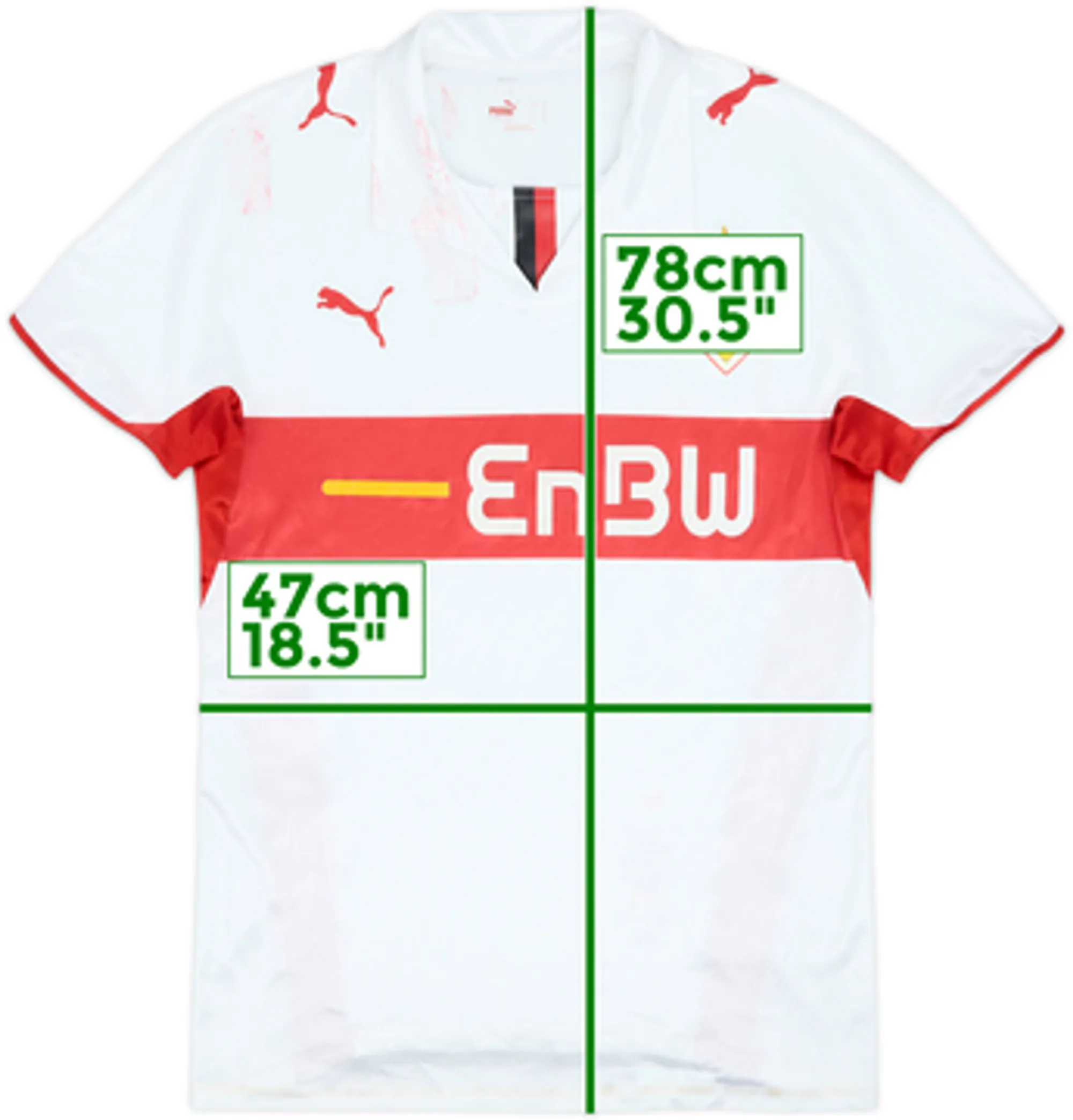 Puma Stuttgart Mens SS Player Issue Home Shirt 2008/09