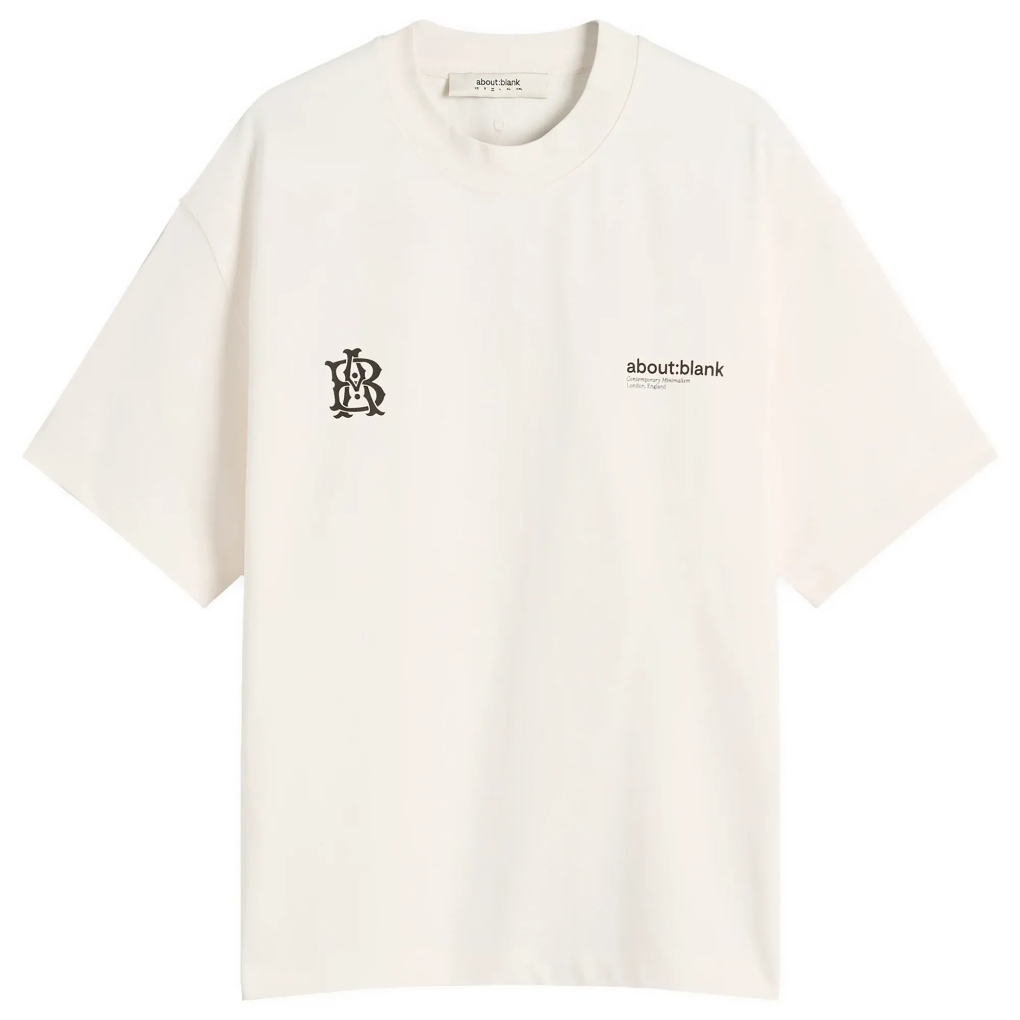 about:blank Men's Dual Logo T-Shirt Oat/Black