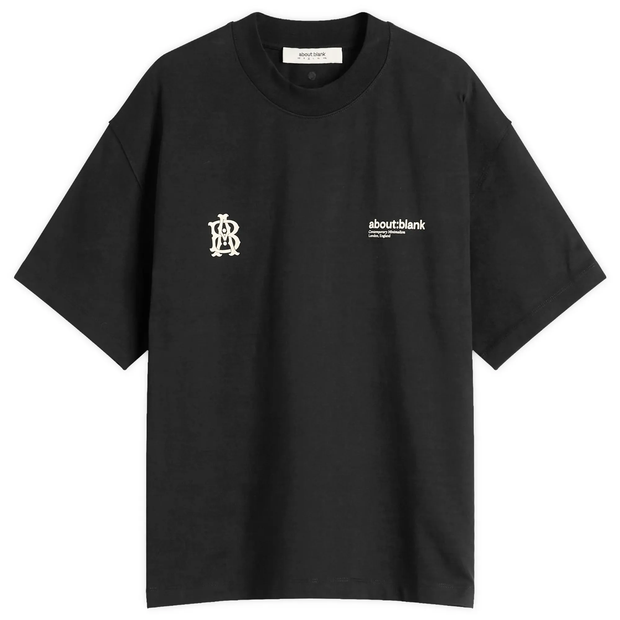 about:blank Men's Dual Logo T-Shirt Black/Ecru