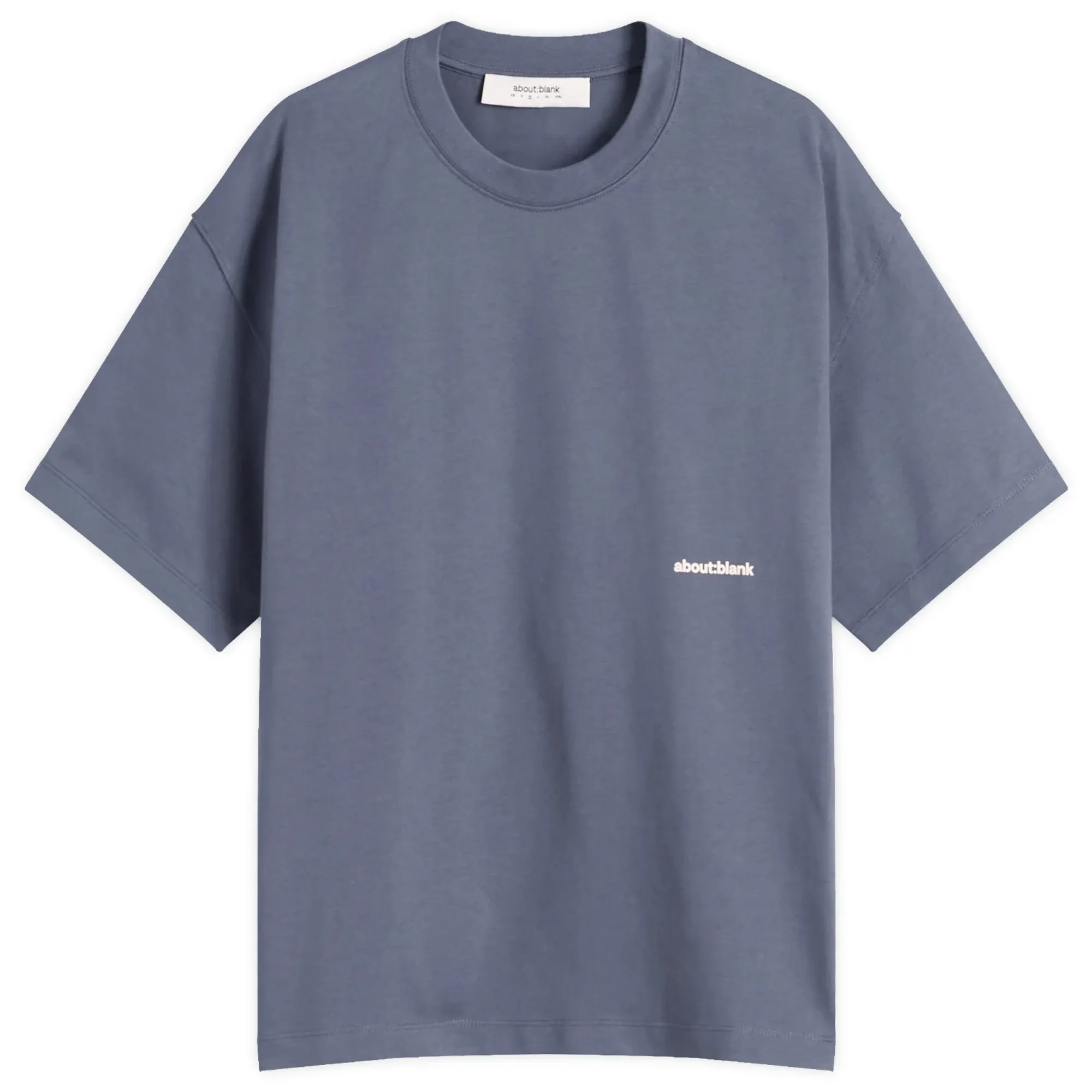 about:blank Men's Box Logo T-Shirt Smoke Blue/Ecru