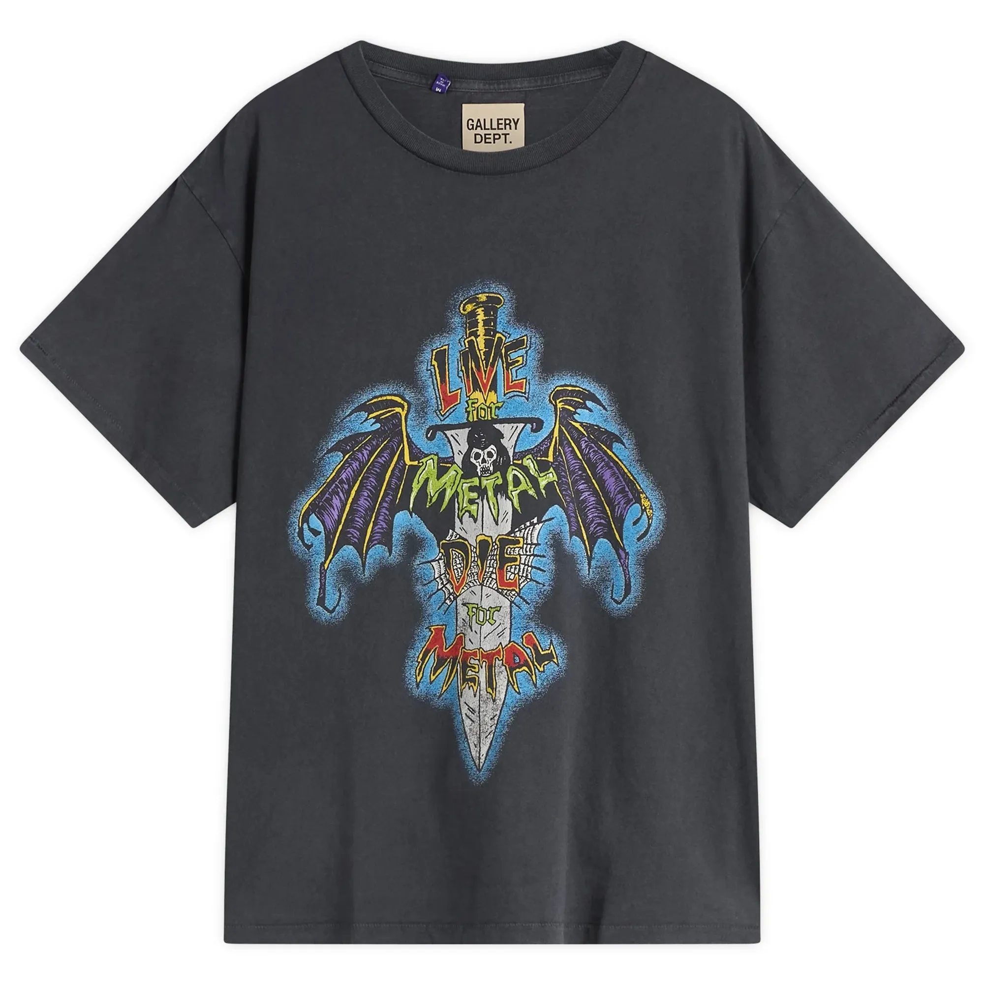 Gallery Dept Men's Live For Metal T-Shirt Vintage Black