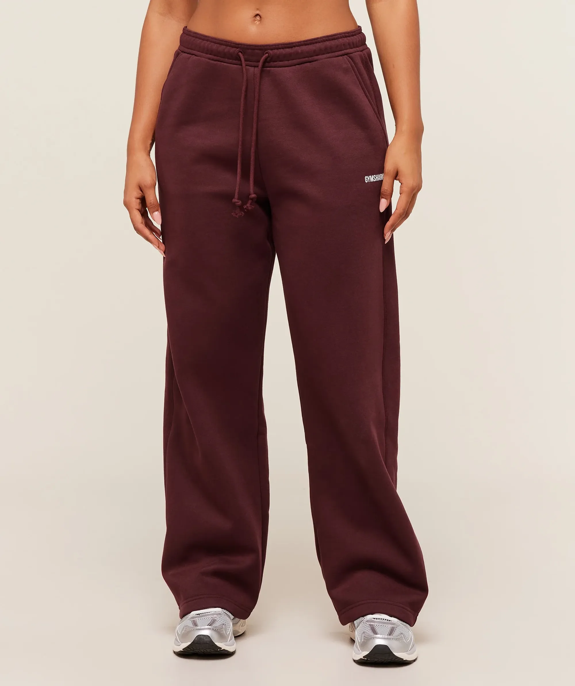  Cosy Luxe Straight Leg Joggers - Rich Maroon