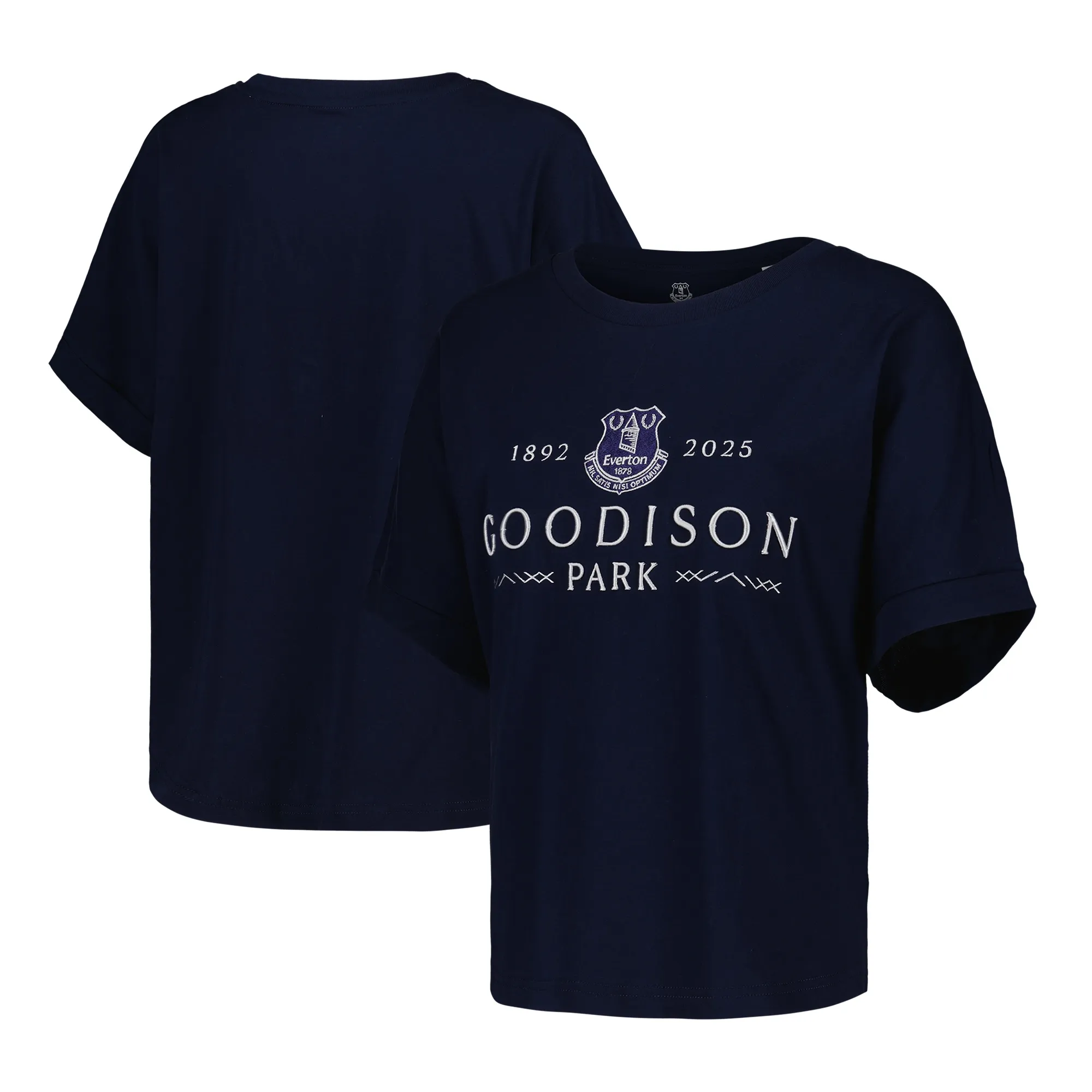Everton Goodison Park Wordmark T-Shirt - Navy - Womens