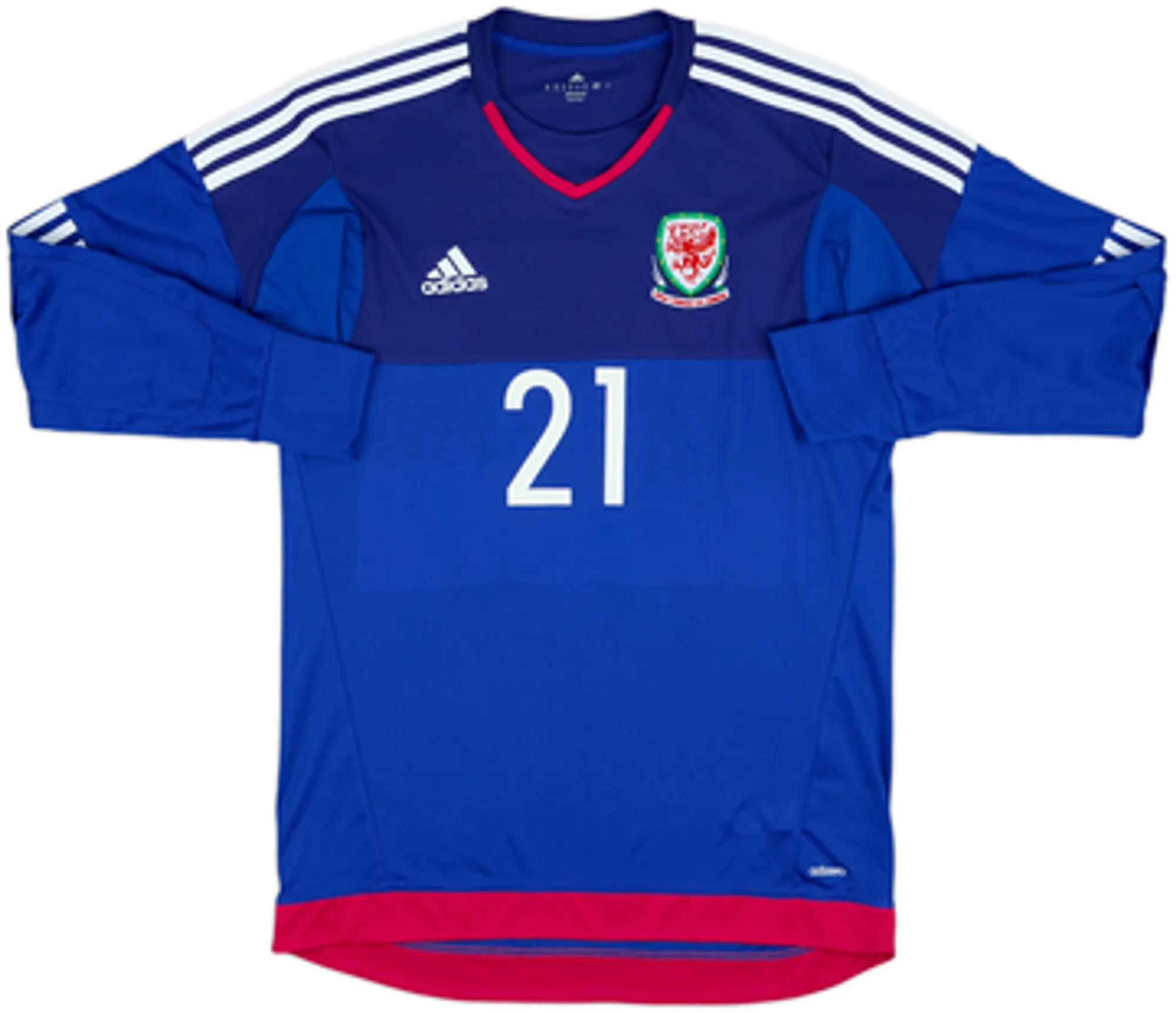 adidas Wales Mens LS Goalkeeper Player Issue Home Shirt 2014