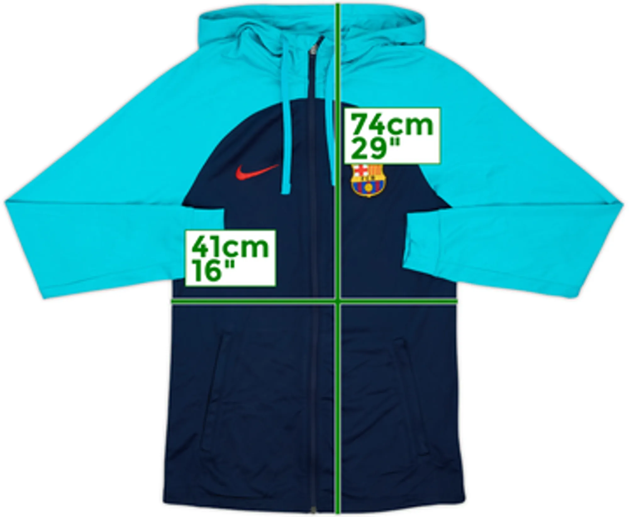 2022-23 Barcelona Nike Hooded Track Jacket - 9/10 - (M)