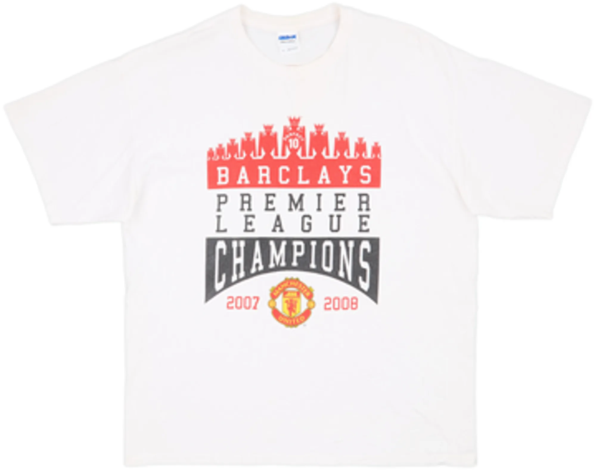 2007-08 Manchester United 'Champions' Graphic Tee - 7/10 - (XL)