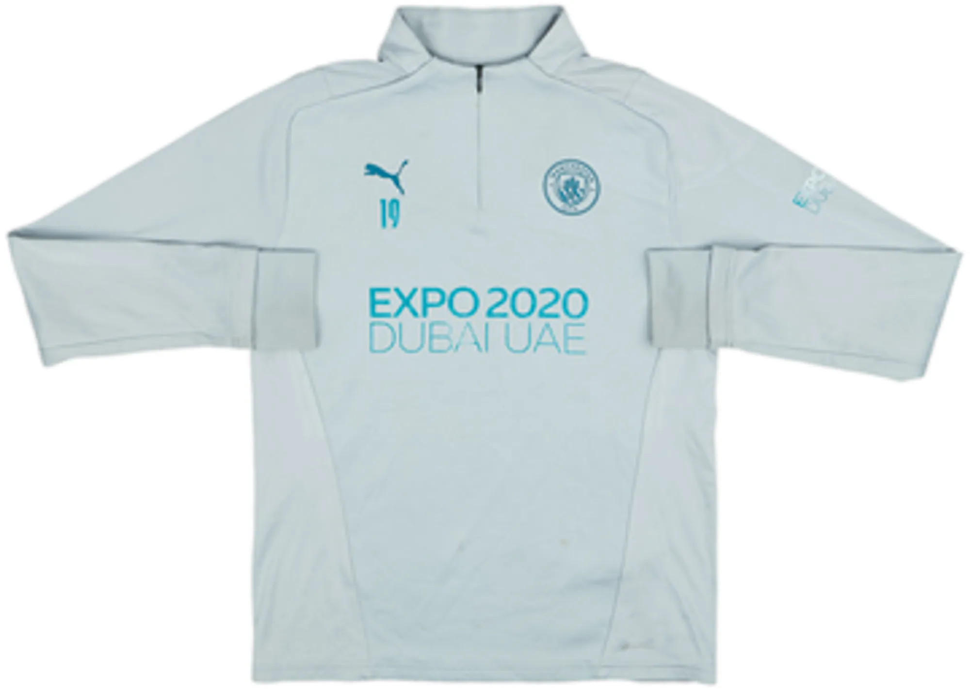 2021-22 Manchester City Player Issue Puma 1/4 Zip Drill Top #19 - 5/10 - (M)