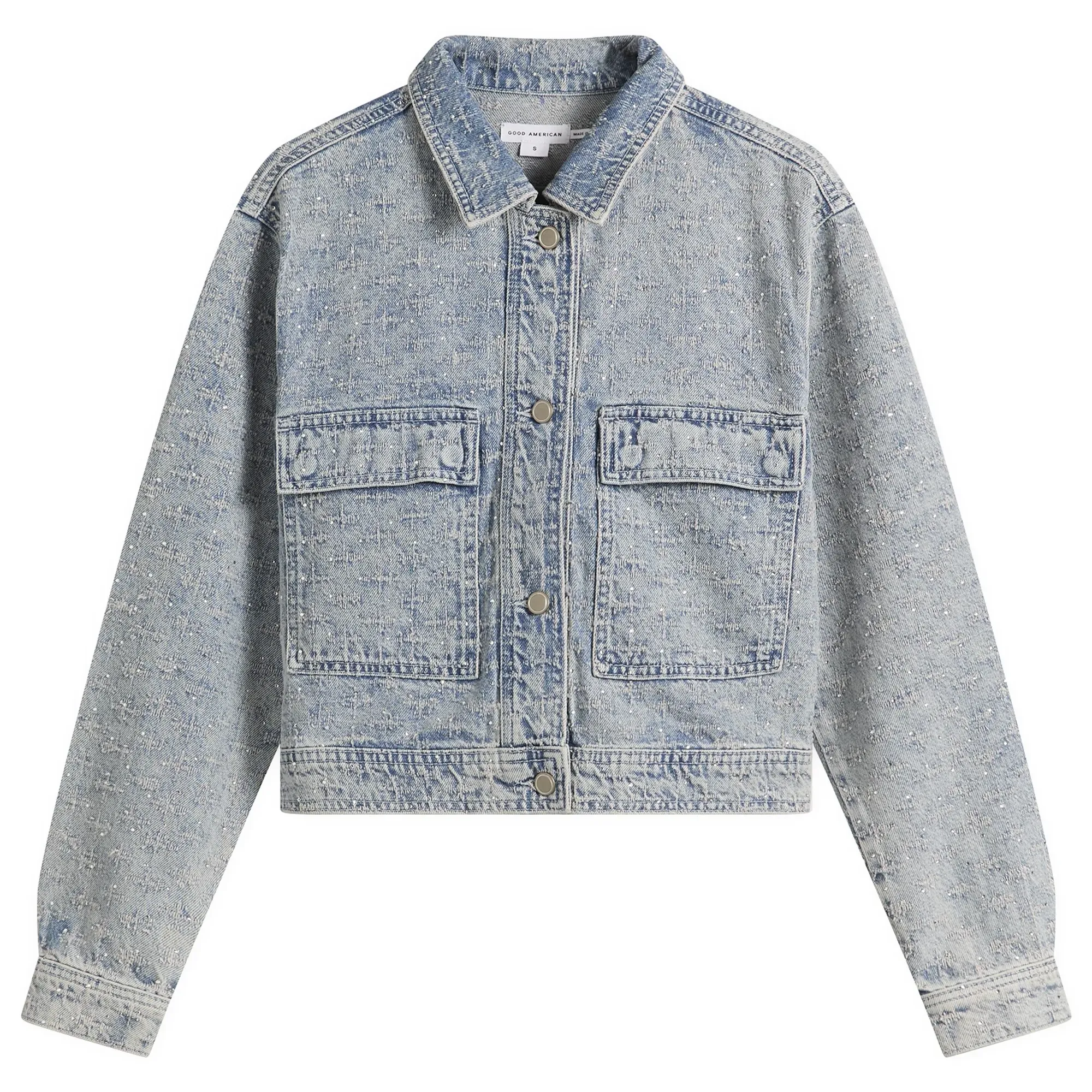Good American Women's Crystal Denim Jacket Indigo