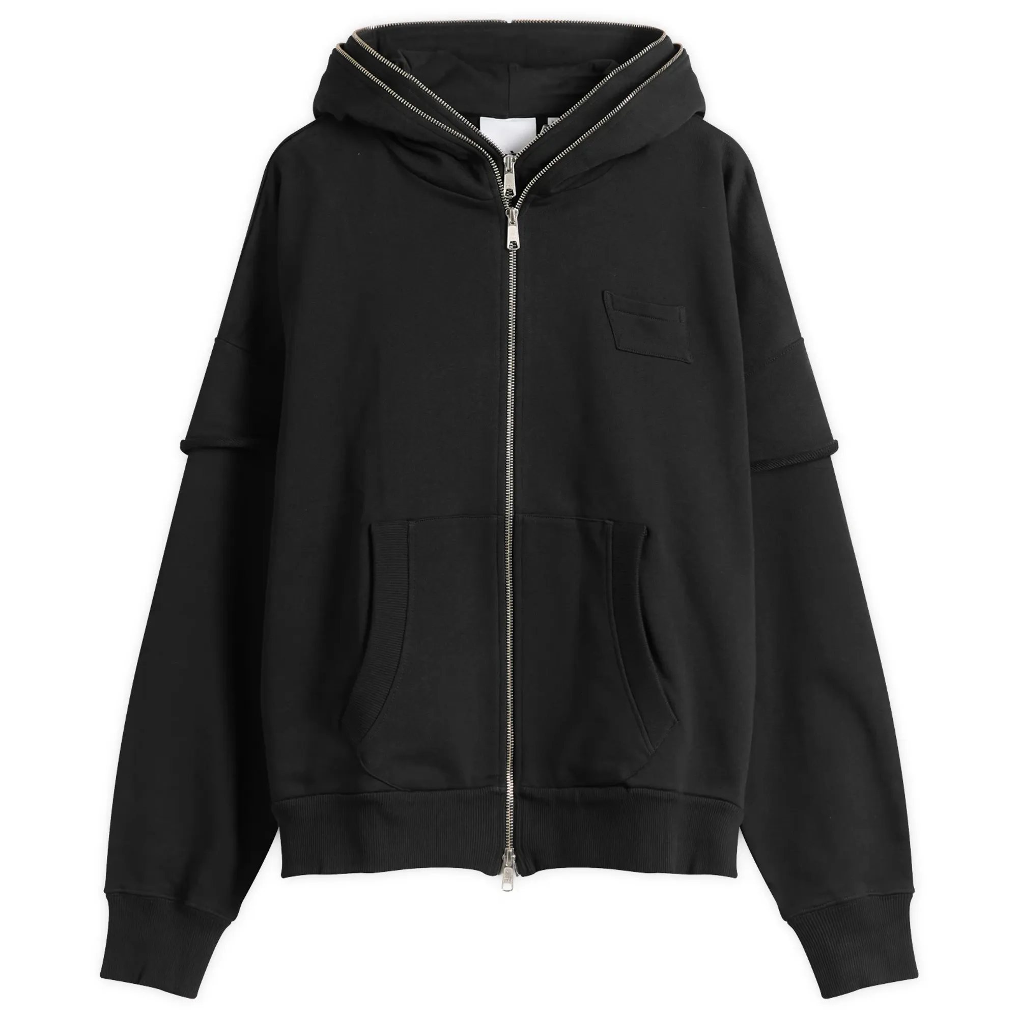 Le Pere Men's Double Zip Hoodie Black