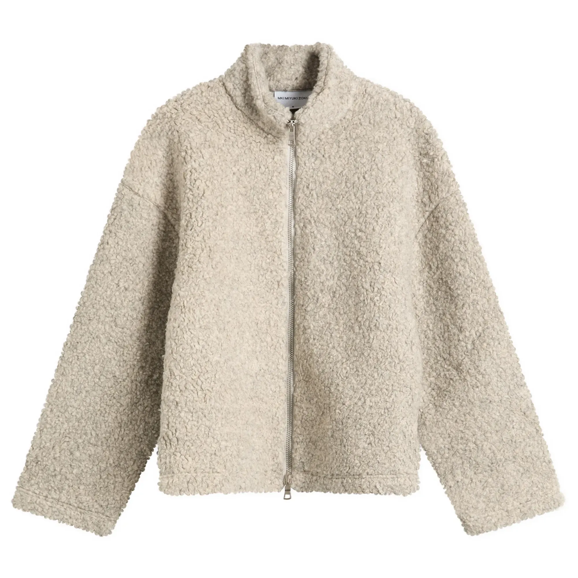 MKI Men's Wool Fleece Track Jacket Oatmeal