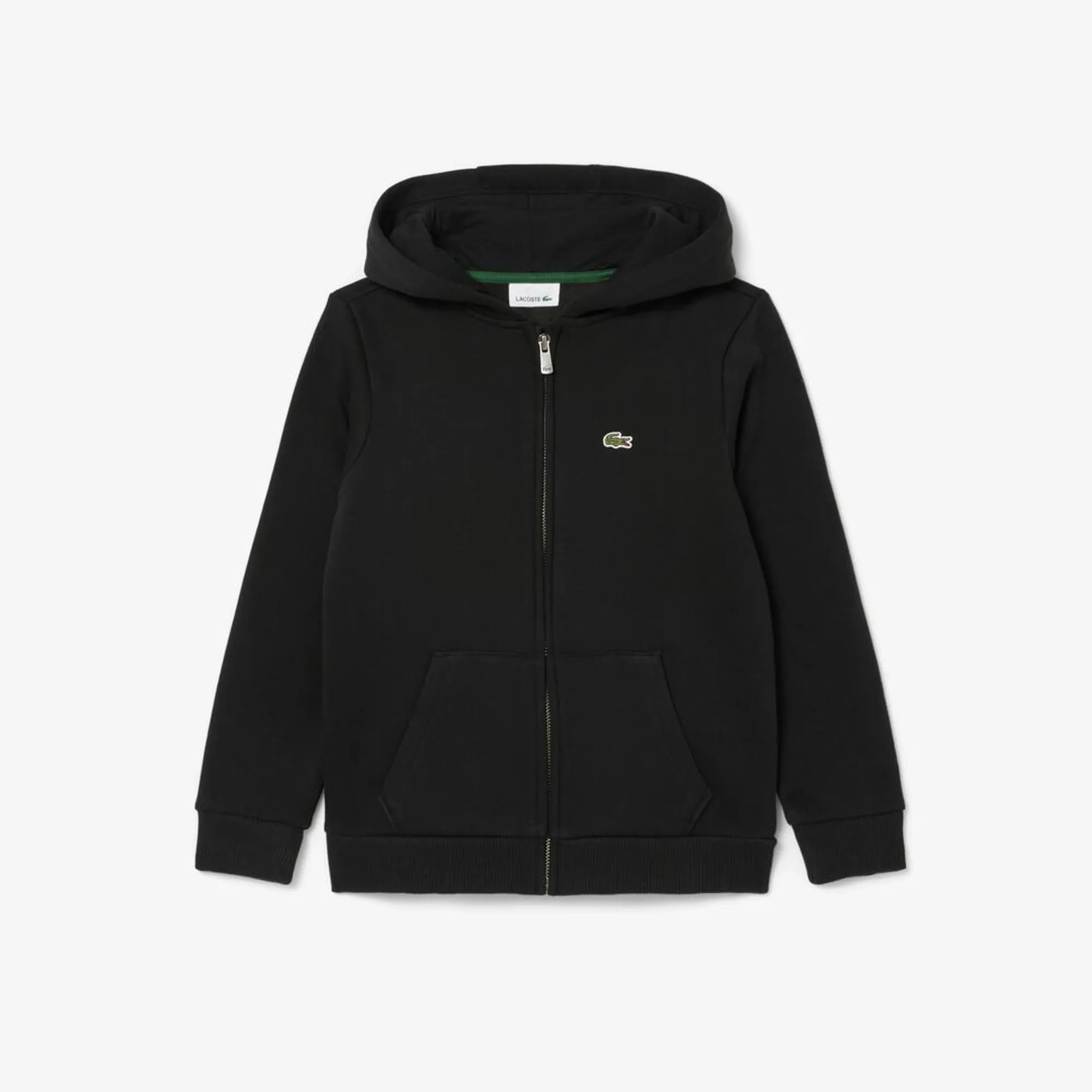 Lacoste Unisex Fleece Zip-Up Hoodie - Noir
