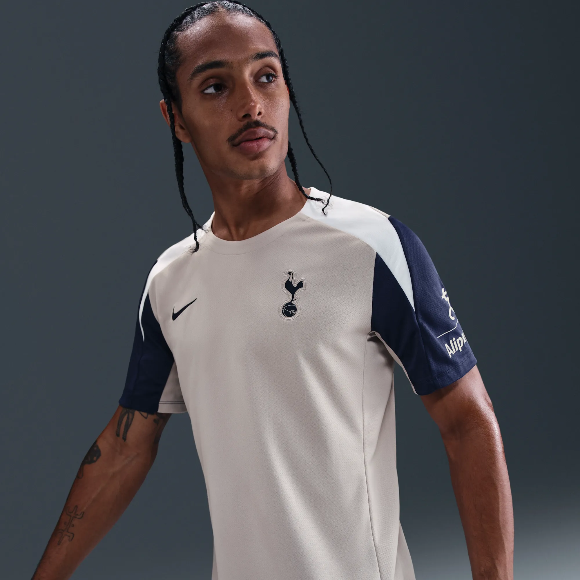 Tottenham Hotspur Strike Men's Nike Dri-FIT Football Short-Sleeve Top - Grey - Polyester