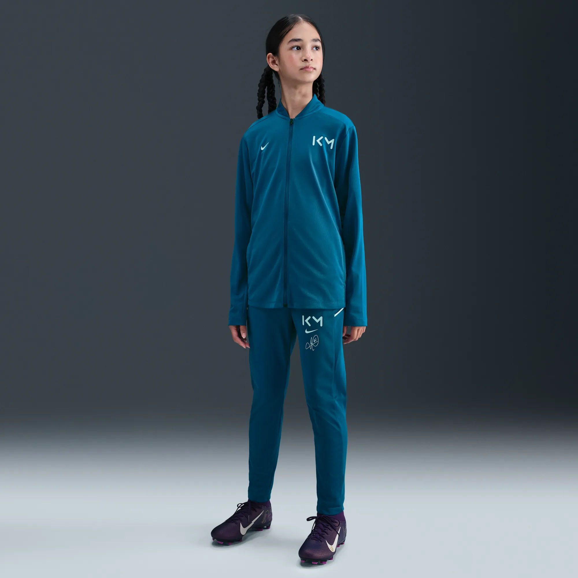 Kylian Mbappé Academy Older Kids' Nike Dri-FIT Football Tracksuit - Blue - Polyester