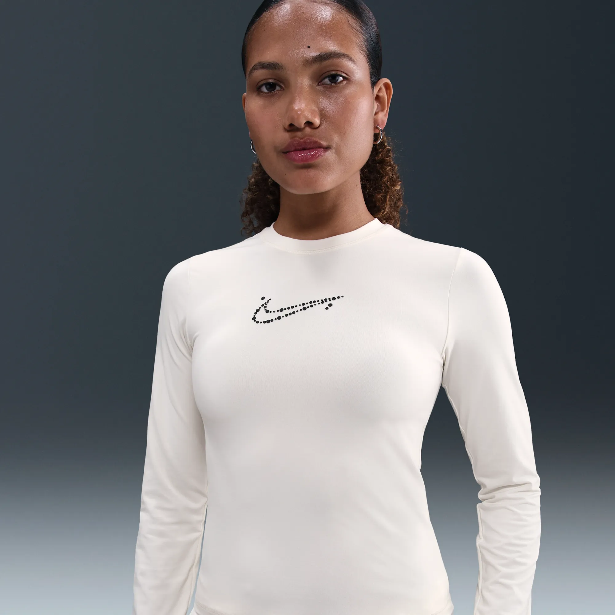 Nike Women's Tight Cropped Long-Sleeve T-Shirt - Soft Pearl