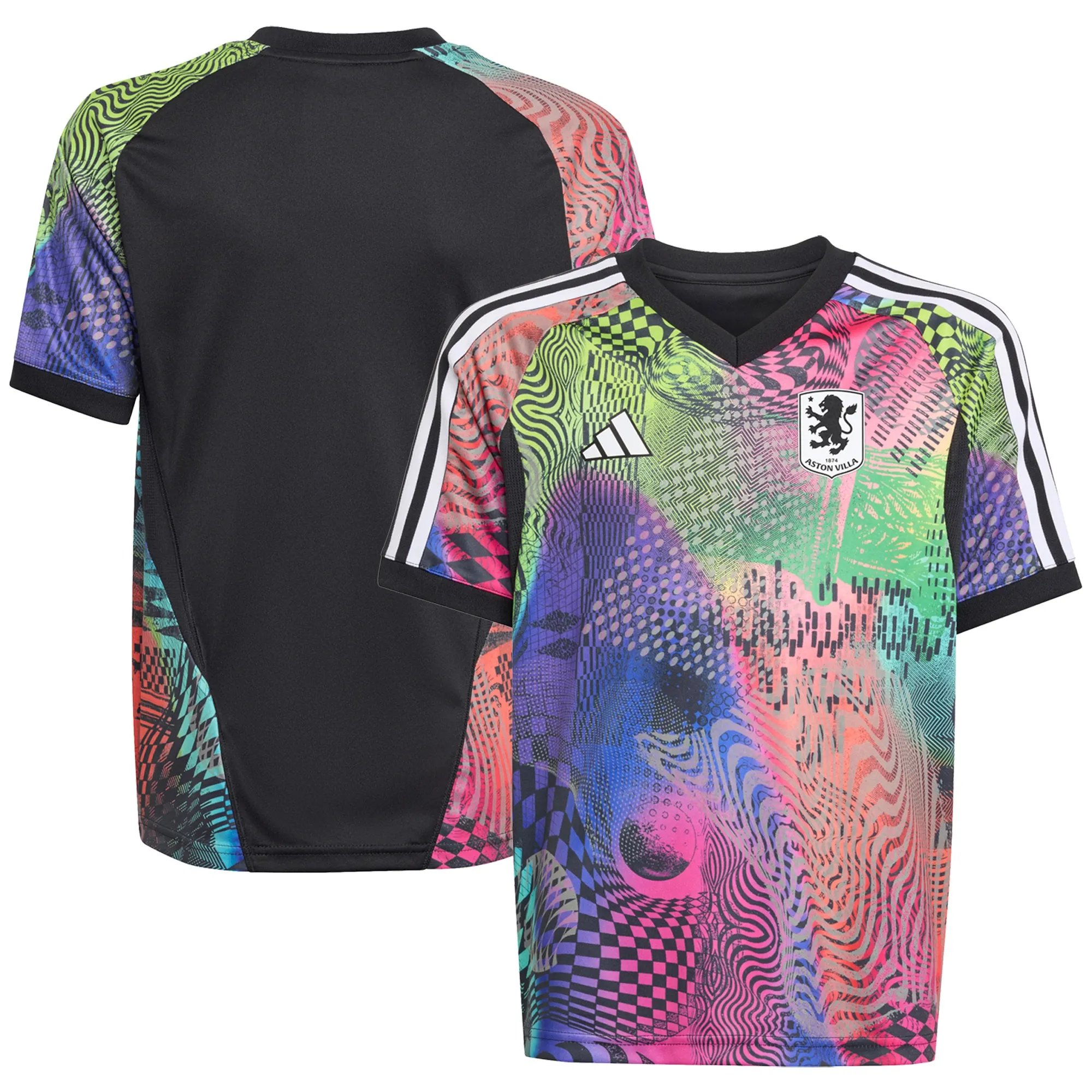 Aston Villa adidas Pride Jersey - Black - Kids