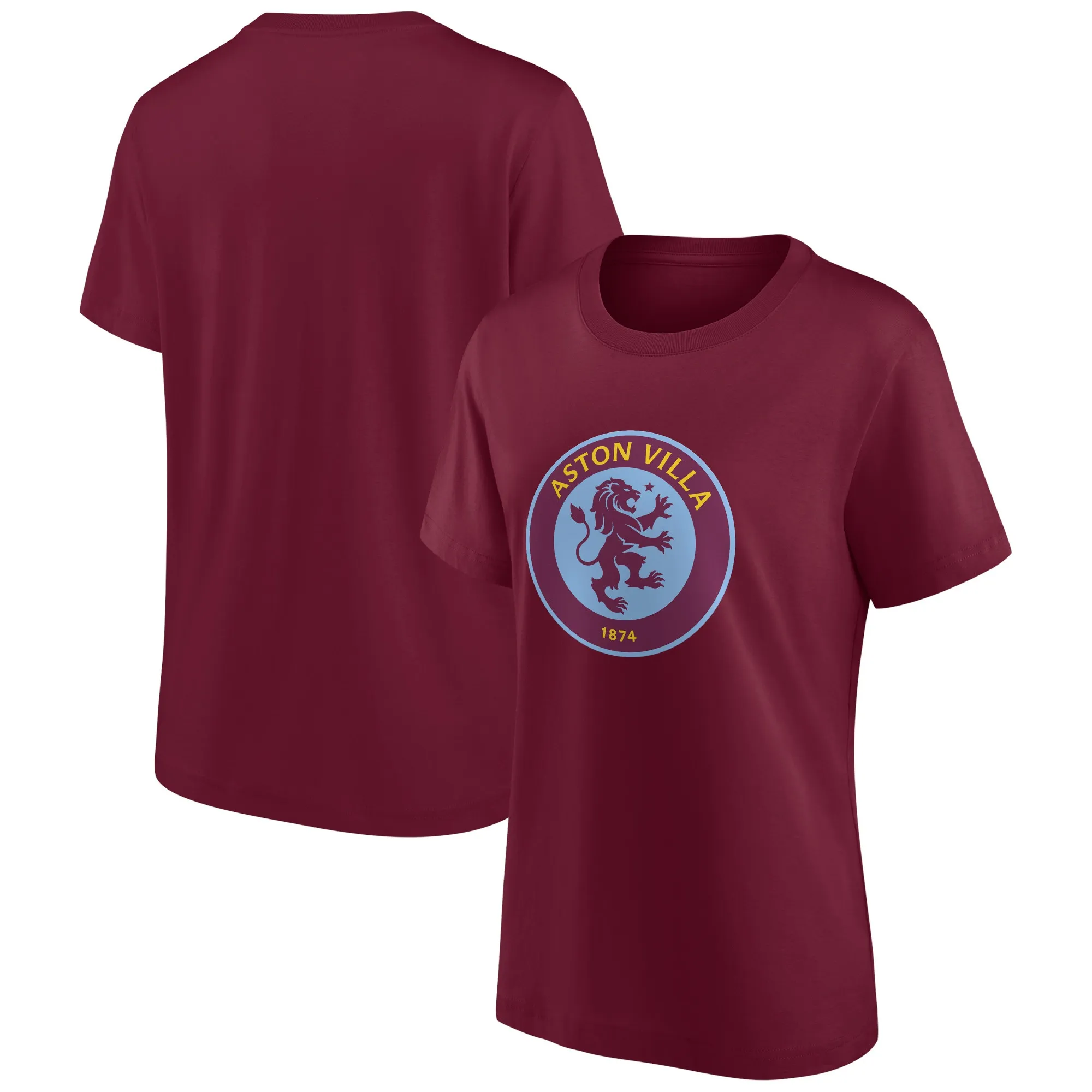 Aston Villa Essentials Primary Logo Graphic T-Shirt - Claret - Womens